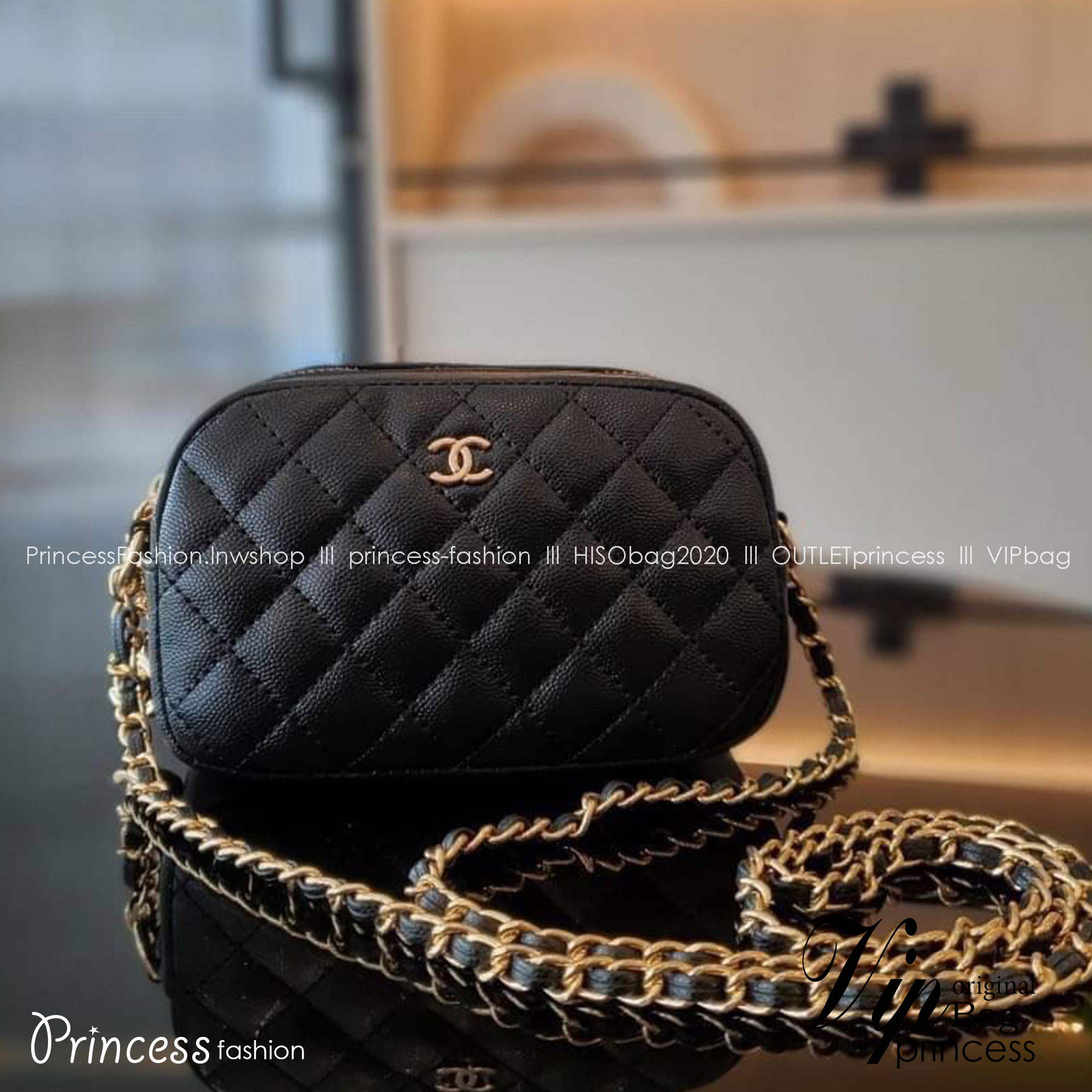 Chanel Camera Bag / CHANEL VIP CROSSBODY CHAIN BAG กระเป๋าทรงสะพายข้าง ที่กำลังมาแรงมาในตอนนี้ ตัวกระเป๋าเป็นกระเป๋าสตางค์หนังพียูพรีเมี่ยมลายคาเวียร์ อะไหล่ทองทั้งใบ