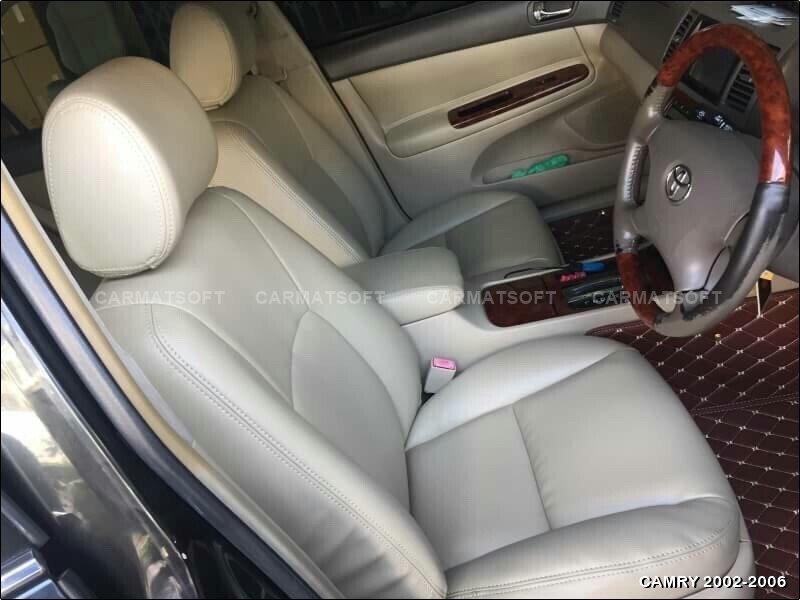 ชุดหุ้มเบาะรถยนต์ CAMRY 2002-2006 (โฉมผู้นำ) หนังPVC เกรดA หนา1มิล สีครีม