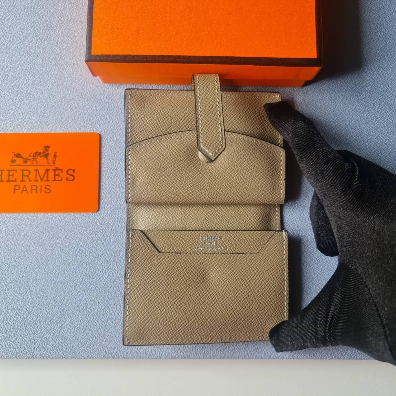 VIP หนังแท้ 】HERMES MINI BEARN WALLET UNISEX