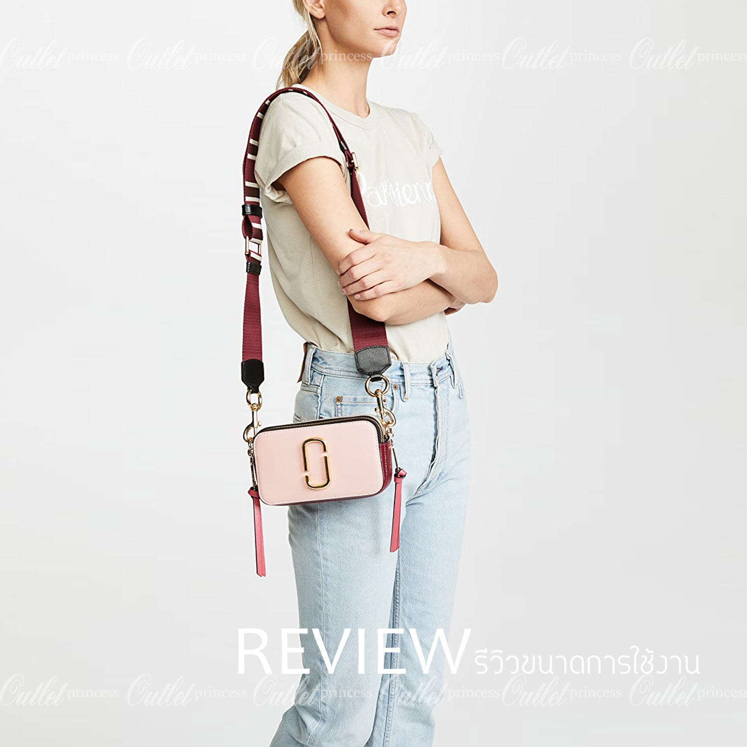 พรีเมี่ยมกิ๊ฟแท้ 100% 】หนังแท้ MARC JACOBS The Snapshot Camera X Anna Sui Cross Body Bag