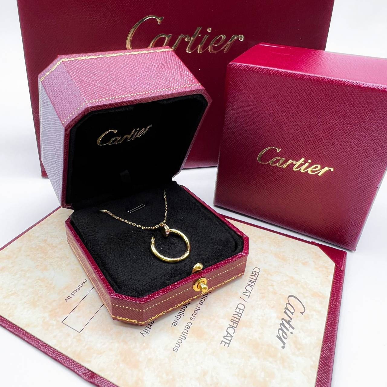 Cartier JUSTE UN CLOU NECKLACE สร้อยคอคาเทียร์ หัวตะปูหัวเพชร เกรดออริจินิล ปั้มทุกจุด วัสดุคุณภาพดี ไม่ลอกไม่ดำ พร้อมกล่องหนาตามแบบปั้มลายแบรนด์ ภาพสินค้าถ่ายจากงานขายจริง ใช้งานต่างประเทศได้