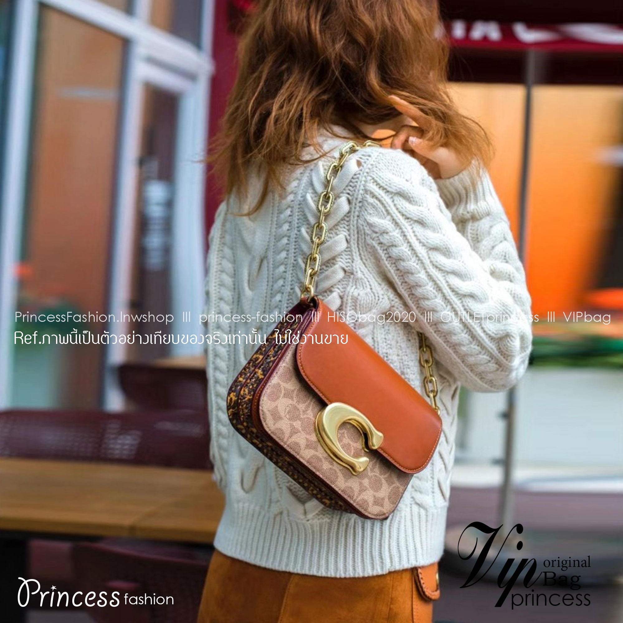 COACH IDOL BAG IN SIGNATURE CANVAS WITH SNAKESKIN DETAIL CM551 ใหม่ล่าสุด2023 โลโก้อะไหล่แบรนด์ใหญ่ซ้อนทับ Luxury สุดๆค่ะ