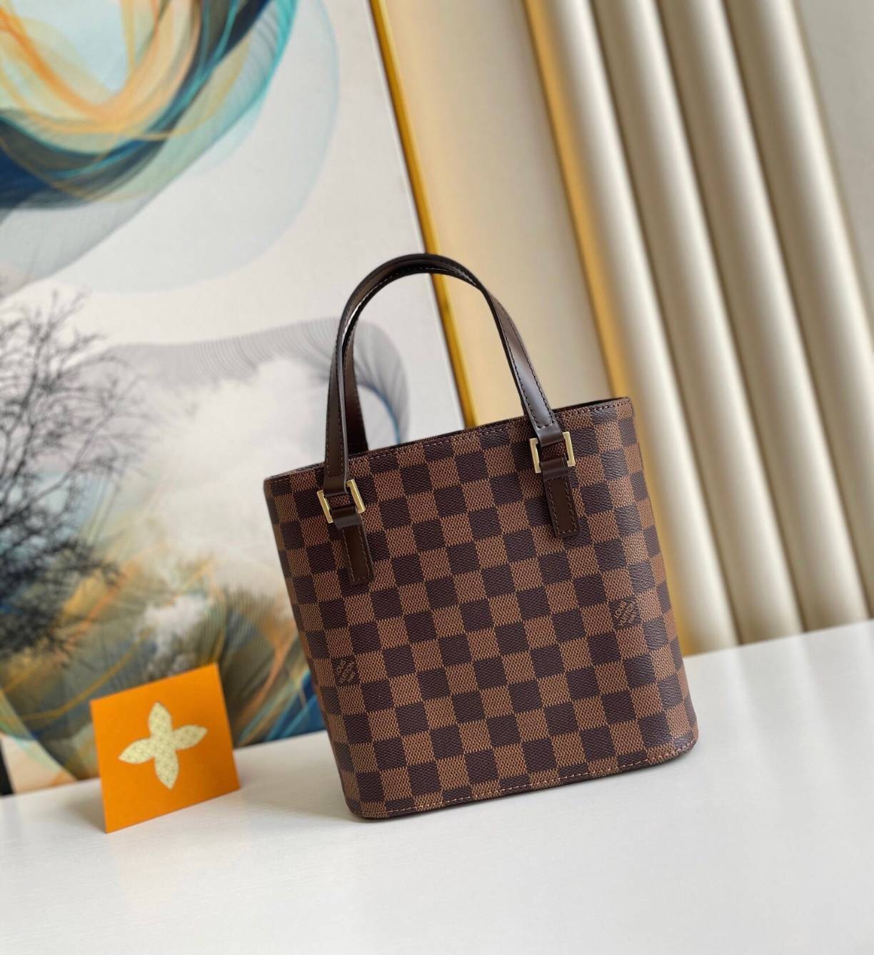 หนังแท้ LOUIS VUITTON Damier Canvas Vavin PM Bag / LV VAVIN 21 cm พร้อมส่งที่ไทย ภาพสินค้าถ่ายจากงานขายจริง เกรดออริจินอลหนังแท้ทั้งใบ ใช้งานต่างประเทศได้