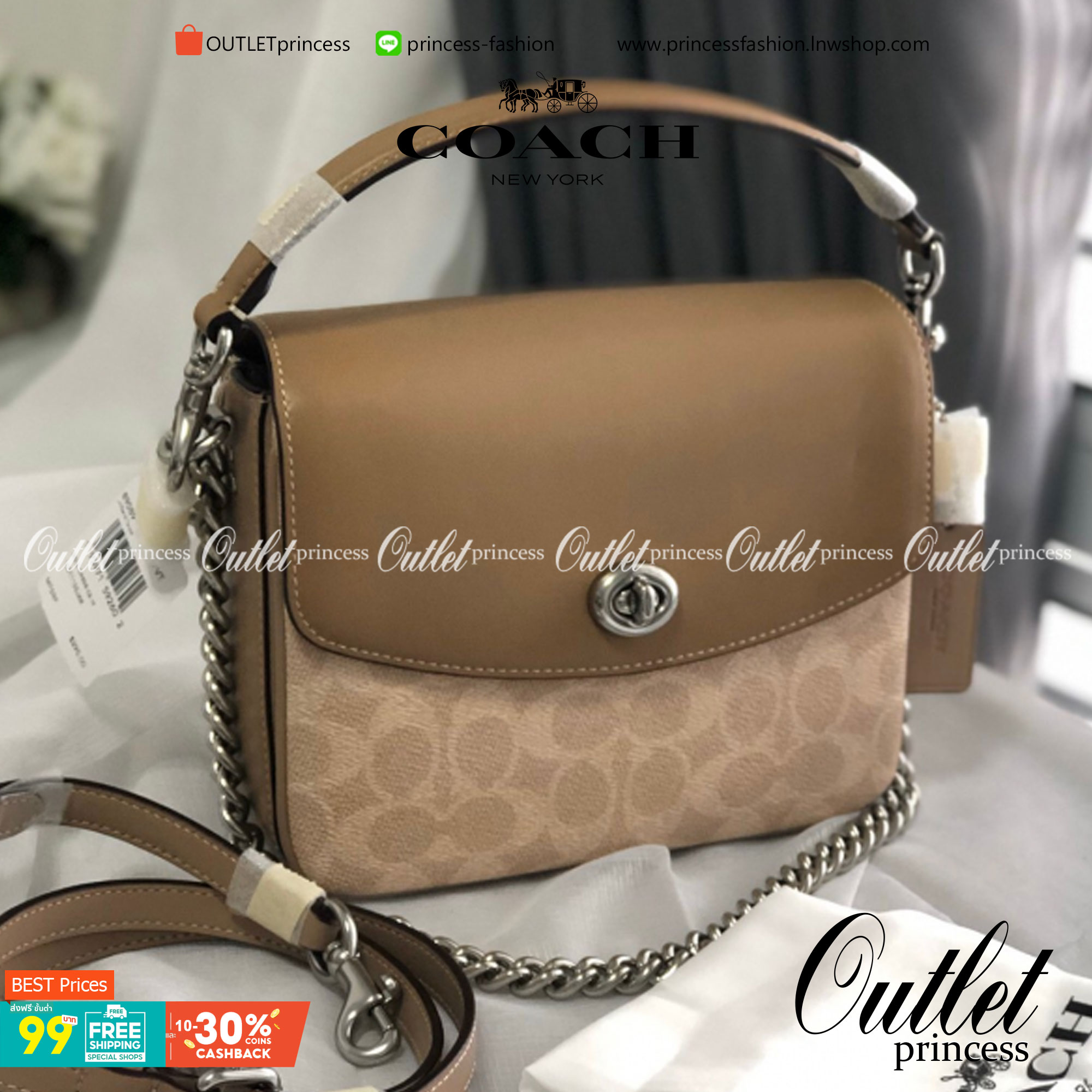 3สาย Coach 89089 Cassie Crossbody 19 In Signature Canvas เรียบหรู ดูดี ต้องไอเท็มนี้เลยจ้า กระเป๋าถือ/สะพายข้าง สุดพิเศษ!! มีสายมาให้ถึง 3 แบบ!! สลับใช้แมทช์ตามสไตล์ได้เลย วัสดุหนังแคนวาสสลับหนังเรียบ เปิด-ปิดด้วยตัวบิดล็อค ภายในแบ่งสัดส่วนอย่างดี ใส่ของไ