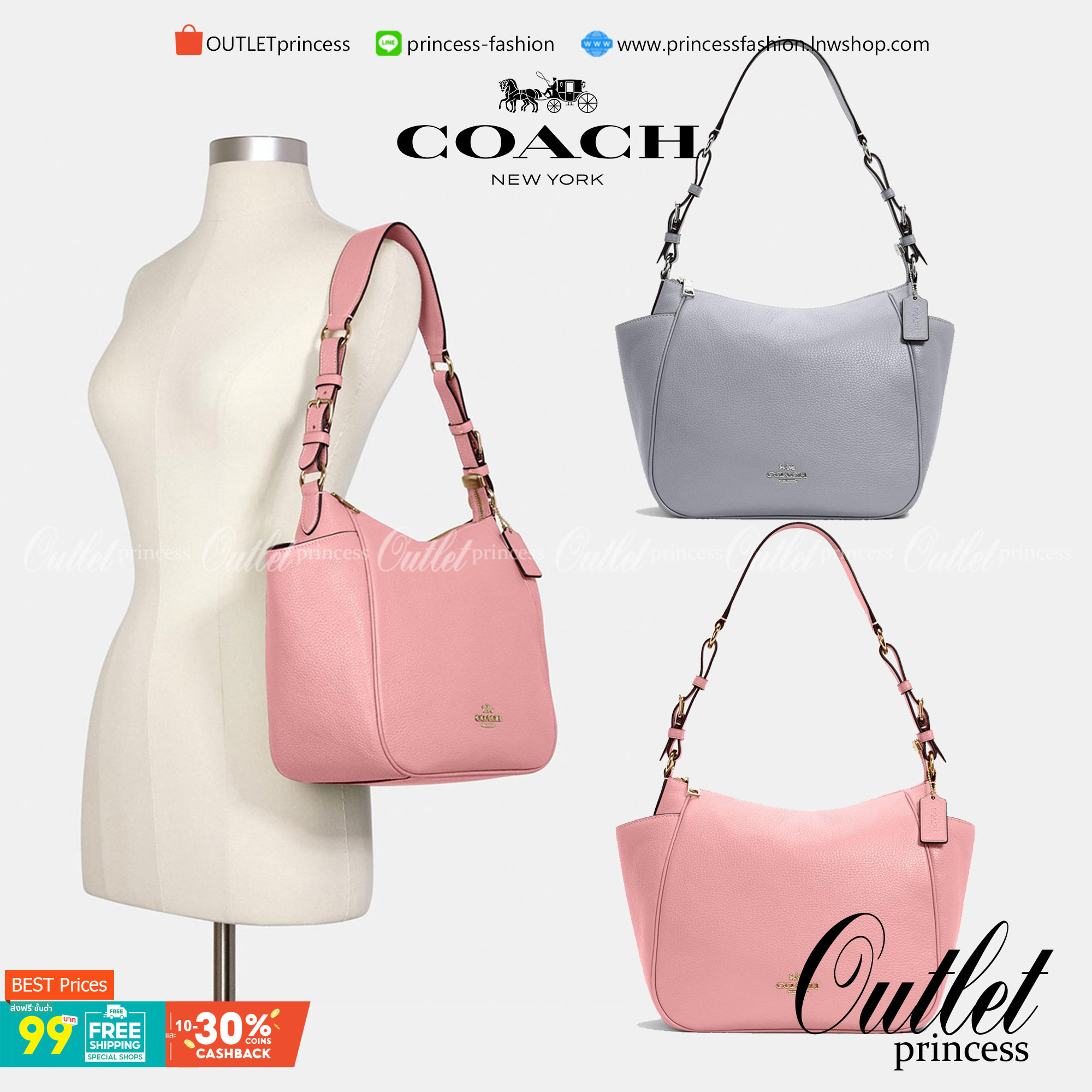 สินค้าออกใหม่ พร้อมคอลเลคชั่นสีใหม่ล่าสุดค่ะ! COACH RORI SHOULDER BAG ((C2855)) พร้อมส่งที่ไทย สวยก่อนใครแน่นอนค่ะ! กระเป๋าสะพายไหล่ หนังแท้ชั้นดีที่สุด หนังนิ่ม ทรงสวย หลงรักแน่นอนค่ะ