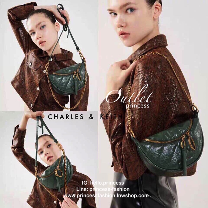 CHARLES & KEITH WRINKLED EFFECT RING ZIP TASSEL CROSSBODY BAG กระเป๋าสะพาย/คาดเอว/คาดอกรุ่นใหม่ล่าสุด เปิด-ปิดด้วยซิป ภายในโล่งกว้างมีช่องเล็กใส่บัตร จุของได้เยอะดีไซต์เก๋ไม่ซ้ำใคร สามารถสะพายได้หลายแบบไม่จำเจ ราคาสุดคุ้มห้ามพลาดค่ะ