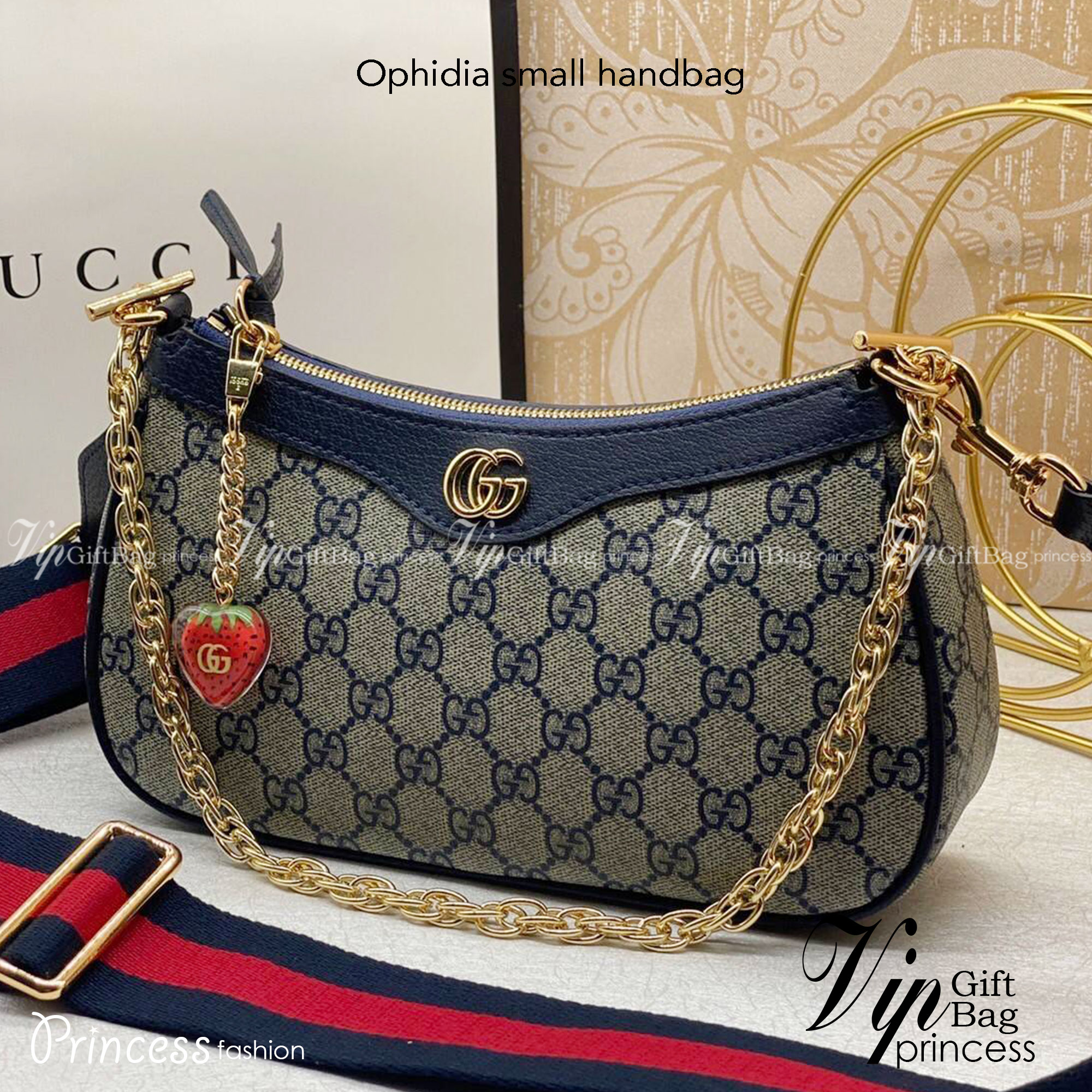 GUCCI Ophidia small handbag strawberry เกรดออริจินอล งานสวยตรงปก ภาพถ่ายจากงานขายจริง ใช้งานต่างประเทศได้