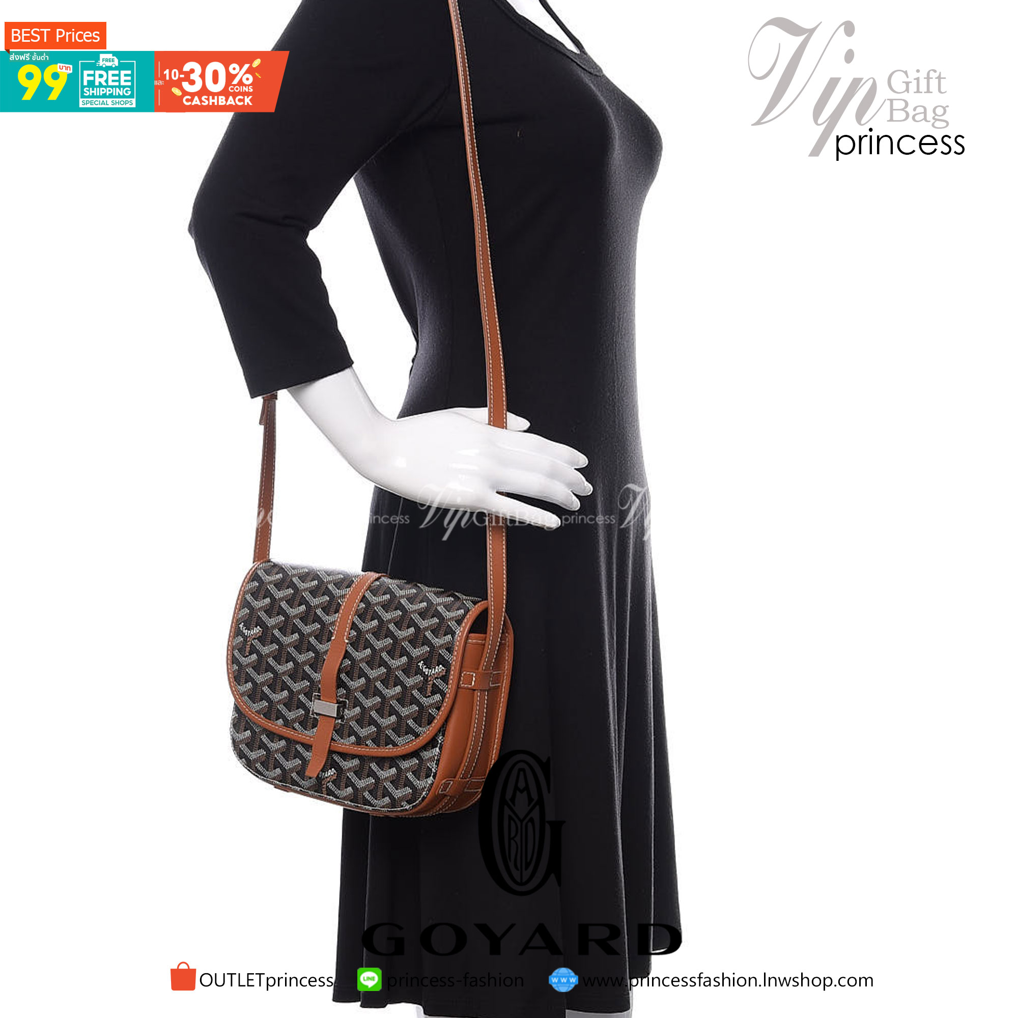 VIP GIFTbag 】หนังแท้ GOYARD Belvedere II PM Messenger Bag คอลเลคชั่นสุดฮิต ที่สาวๆห้ามพลาด!! กระเป๋าสะพาย ดีไซน์ยูนีคในลวดลายเอกลักษณ์ ใช้ได้ในทุกโอกาส สาวๆต้องเลิฟใบนี้แน่นอนรับประกันจ้า