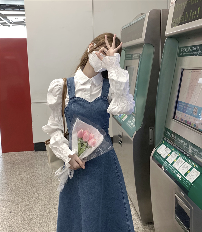 พร้อมส่ง 🍳🍞🥞 Thacha dress & tops เสื้อเชิ้ตแขนยาว เดรสยีนส์ทรงสวย (แยกชิ้น) (IN38143)