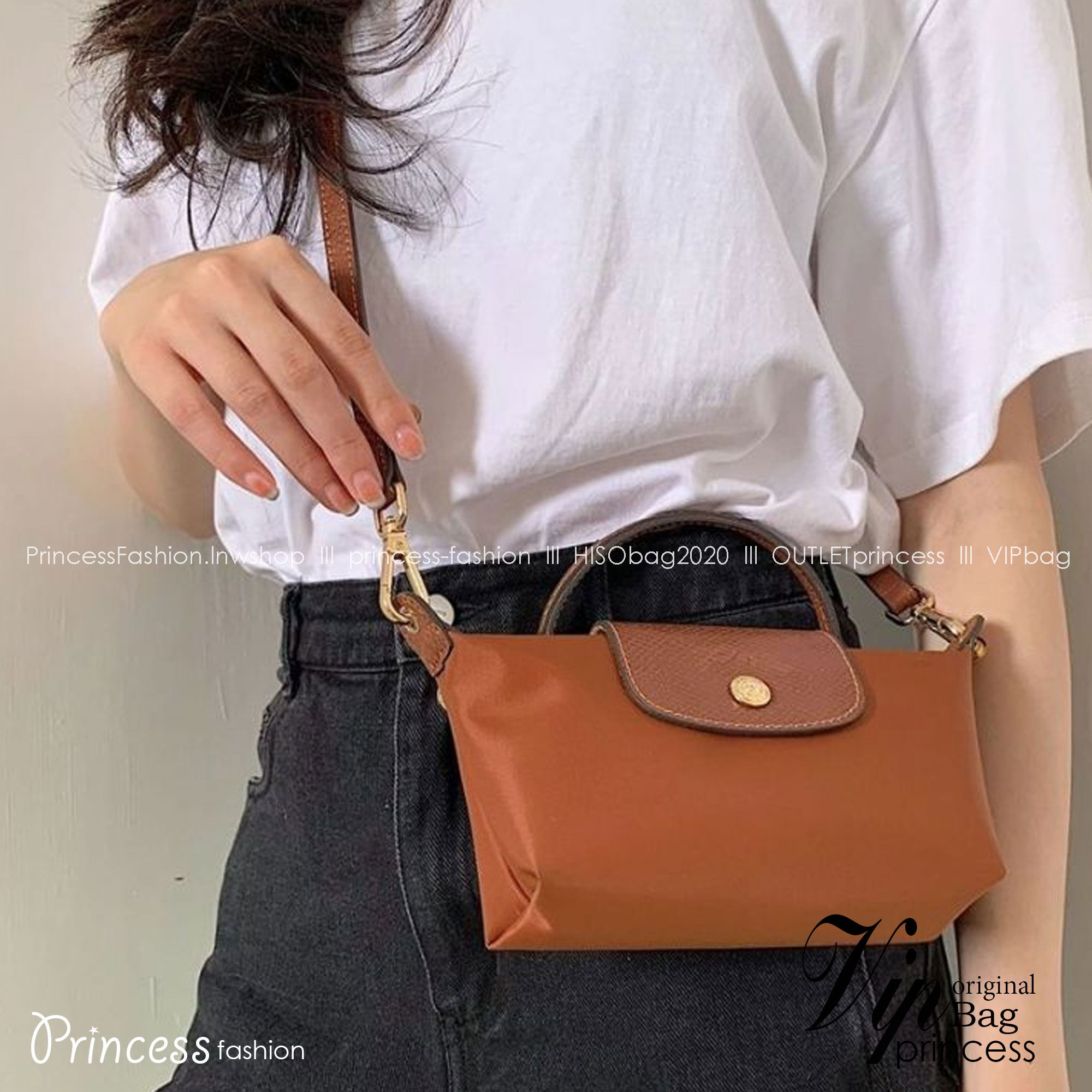 LONGCHAMP LE PLIAGE ORIGINAL Pouch with handle กระเป๋าใบเล็กขนาดกระทัดเหมาะกับใส่ของจำเป็นจุกจิก กันน้ำได้ พร้อมส่ง
