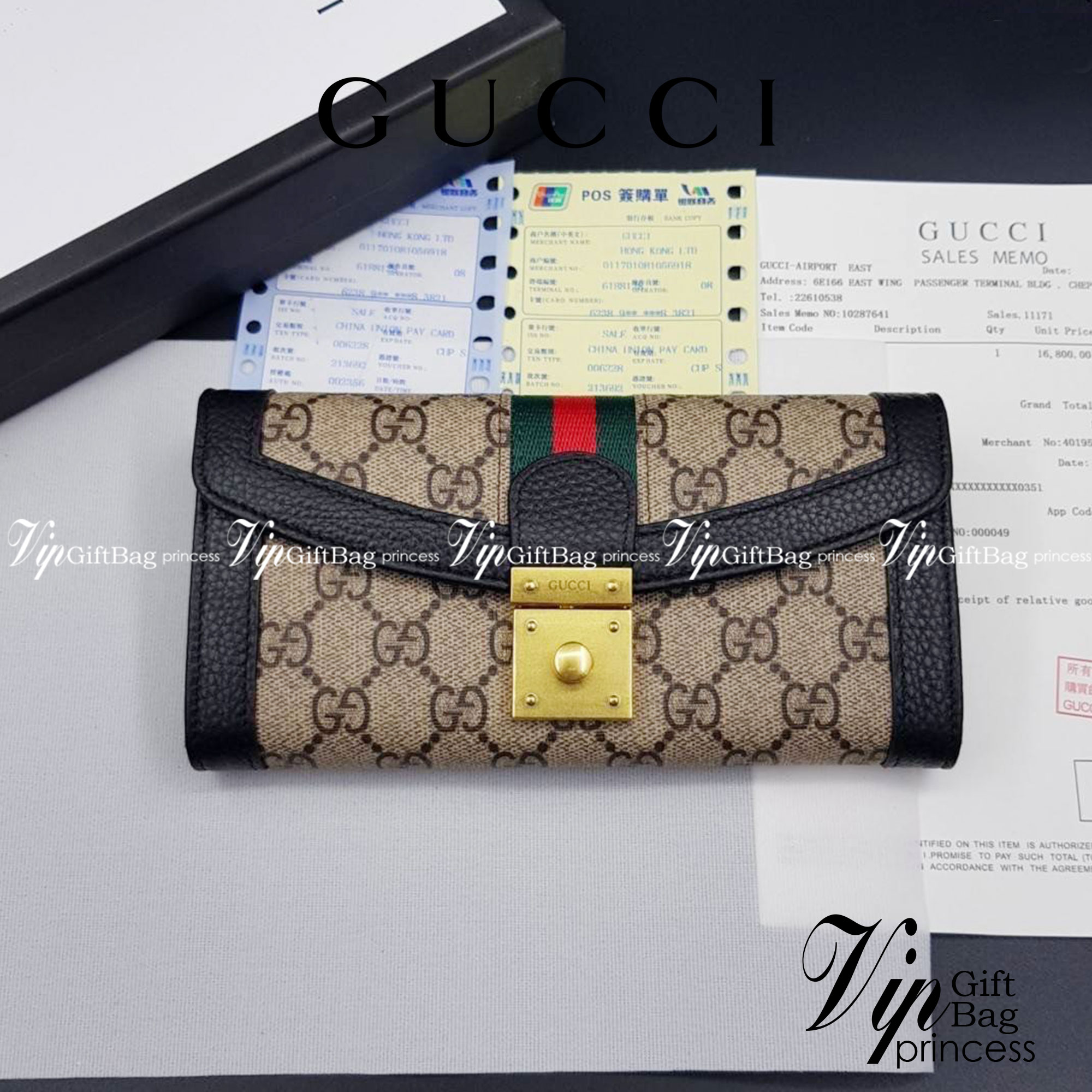GUCCI LONG WALLET / GUCCI WALLET กระเป๋าสตางค์ใบยาว งานหนังแท้ ผสมผสานความสง่างามและคลาสสิกที่เข้ากับยุคสมัย ด้านหน้าโดดเด่นด้วยซิกเนเจอร์แบรนด์ เป็นอีกหนึ่งรุ่นที่ดาราเชเลปใช้กันเยอะมาก พร้อมส่งที่ไทย ภาพสินค้าถ่ายจากงานขายจริง ใช้งานต่างประเทศได้ค่ะ