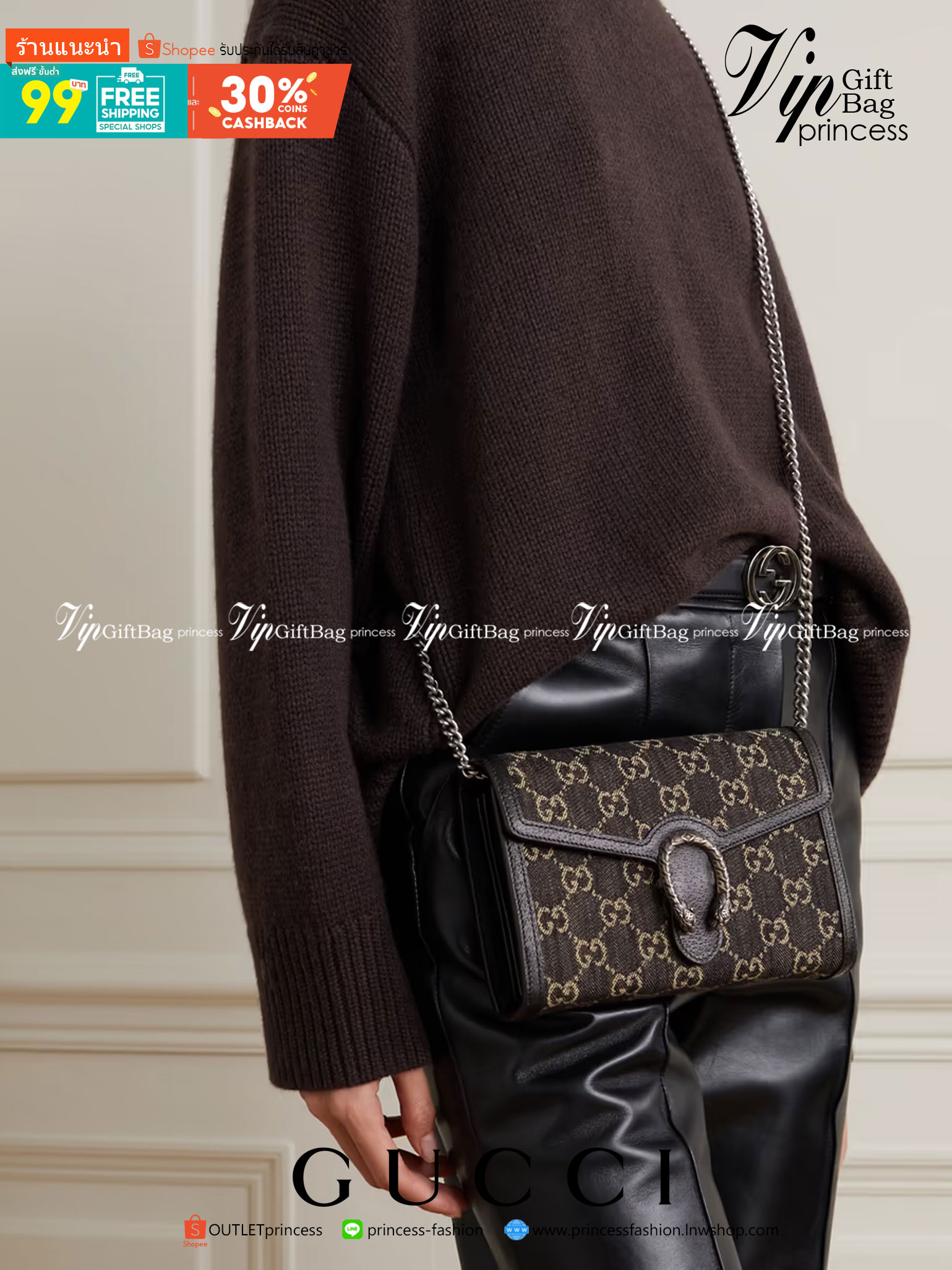 หนังแท้ GUCCI Dionysus mini chain bag / GG Dionysus Wallet Black and ivory GG denim jacquard พร้อมส่งที่ไทย งานหนังแท้และผ้าแจ็คการ์ดออร์แกนิกอย่างดี พร้อมส่งที่ไทย ภาพสินค้าถ่ายจากงานขายจริง ใช้งานต่างประเทศได้