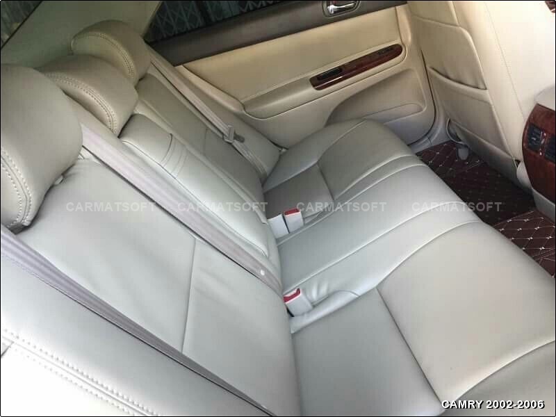 ชุดหุ้มเบาะรถยนต์ CAMRY 2002-2006 (โฉมผู้นำ) หนังPVC เกรดA หนา1มิล สีครีม