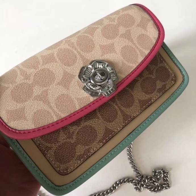 ของแท้ 💯% 】Coach Parker Crossbody In Blocked Signature Canvas