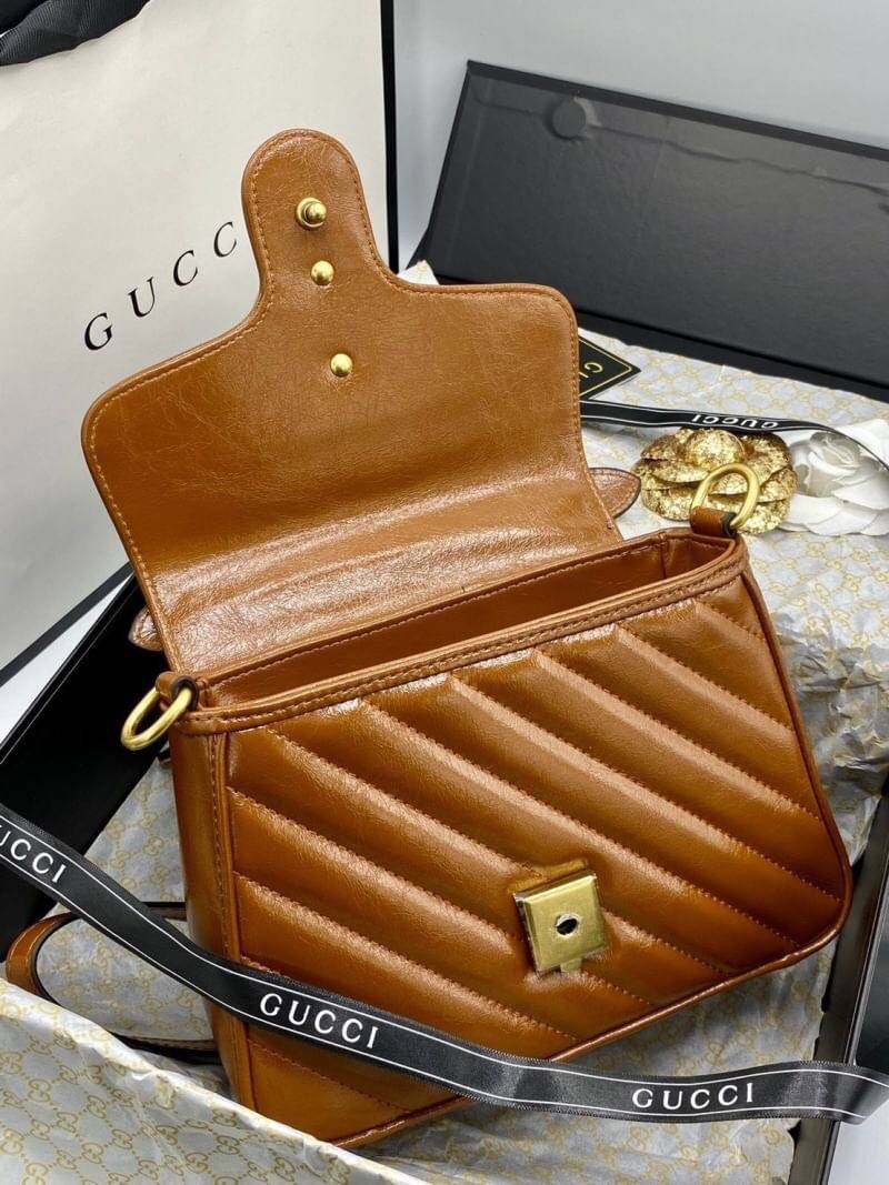 VIP GIFT 】หนังแท้ GUCCI GG Marmont Mini Shoulder Bag