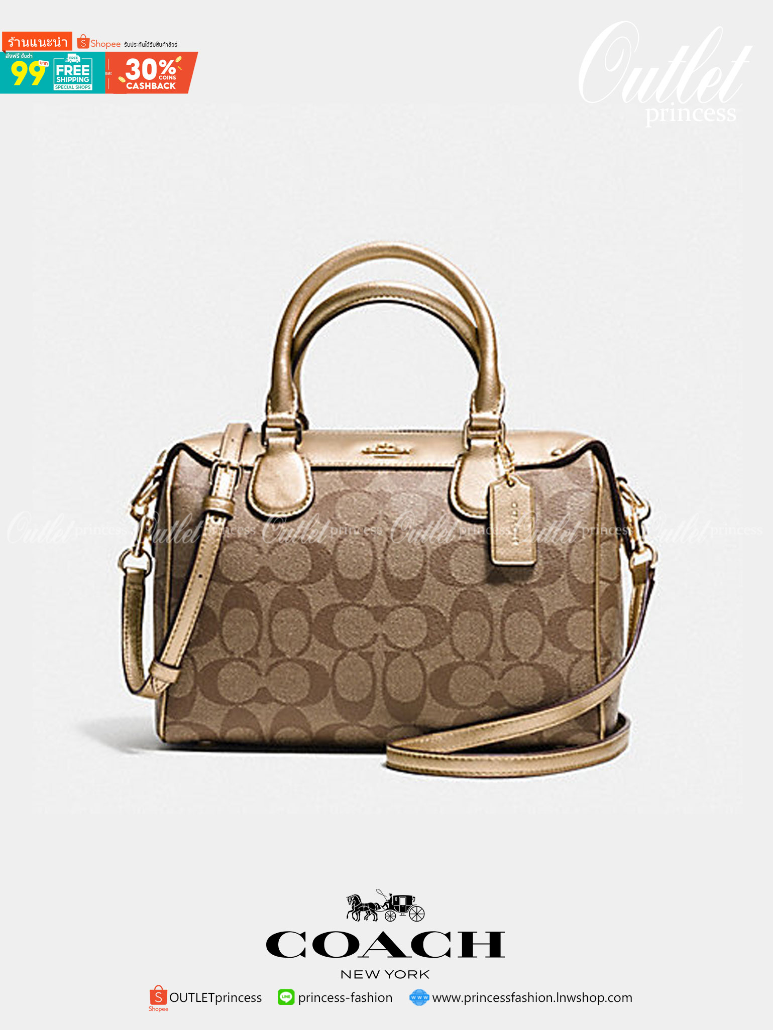 ของแท้ 💯% COACH MINI BENNETT SATCHEL IN SIGNATURE (COACH F36702) IMITATION GOLD สีทองเข้าใหม่ ดูแพงมากสวยหรูมาก สีนี้ในช็อปราคาพุ่งมากนะคะ เรายังขายราคาเดิมเท่าสีอื่น ^^ ควรมีมากๆ ค่า