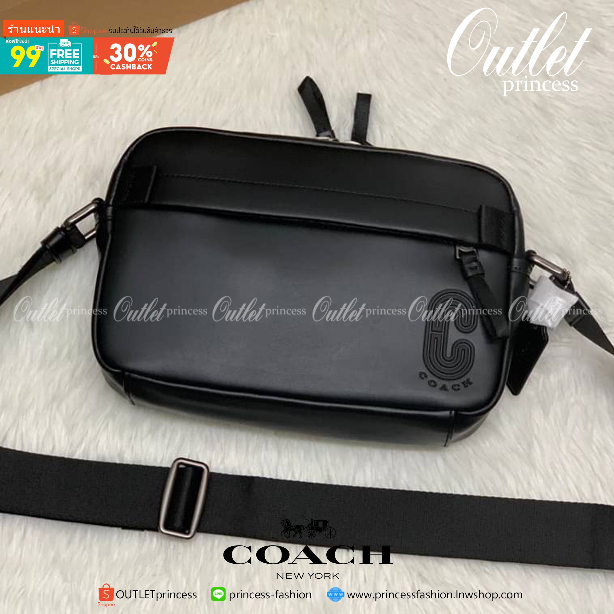 ของแท้ 💯% COACH EDGE CROSSBODY IN SIGNATURE CANVAS ((2178)) กระเป๋าสะพายครอสบอดี้ร์ วัสดุหนังแท้ หนังนิ่มอย่างดีค่ะ