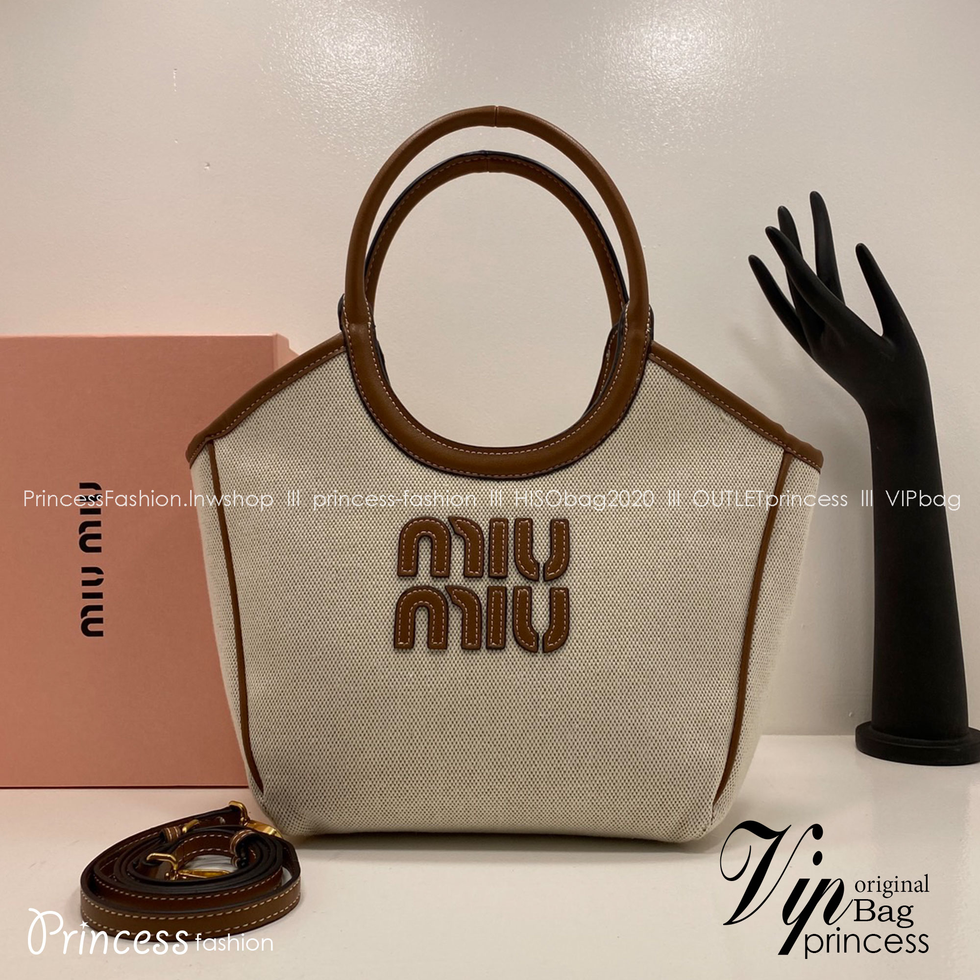 MIU MIU IVY TOTE BAG กระเป๋าถือ/สะพายทรงโท้ท คิ้วท์สุด จุของได้เยอะ เกรดออริ 1:1