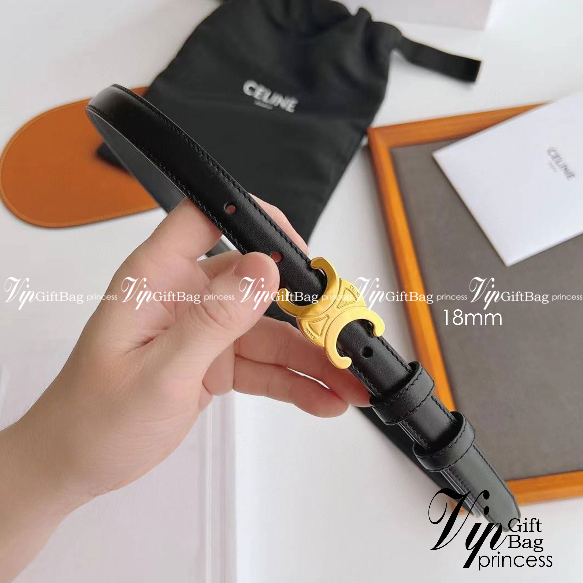 ORI 🥂 หนังแท้ CELINE BELT LOGO 18MM 25MM / Celine Triomphe Belt in Natural Calfskin ออริจินอลเกรด หนังแท้ หัวเข็มขัดโลโก้แบรนด์แบบ 3D Vintage สีทอง ปั้มโลโก้คมชัดคล้ายของจริง สายปรับระดับได้ในดีไซน์เรียบหรูเข้ากับทุกลุ๊คใช้ได้ทั้งชายหญิง สินค้ามาพ