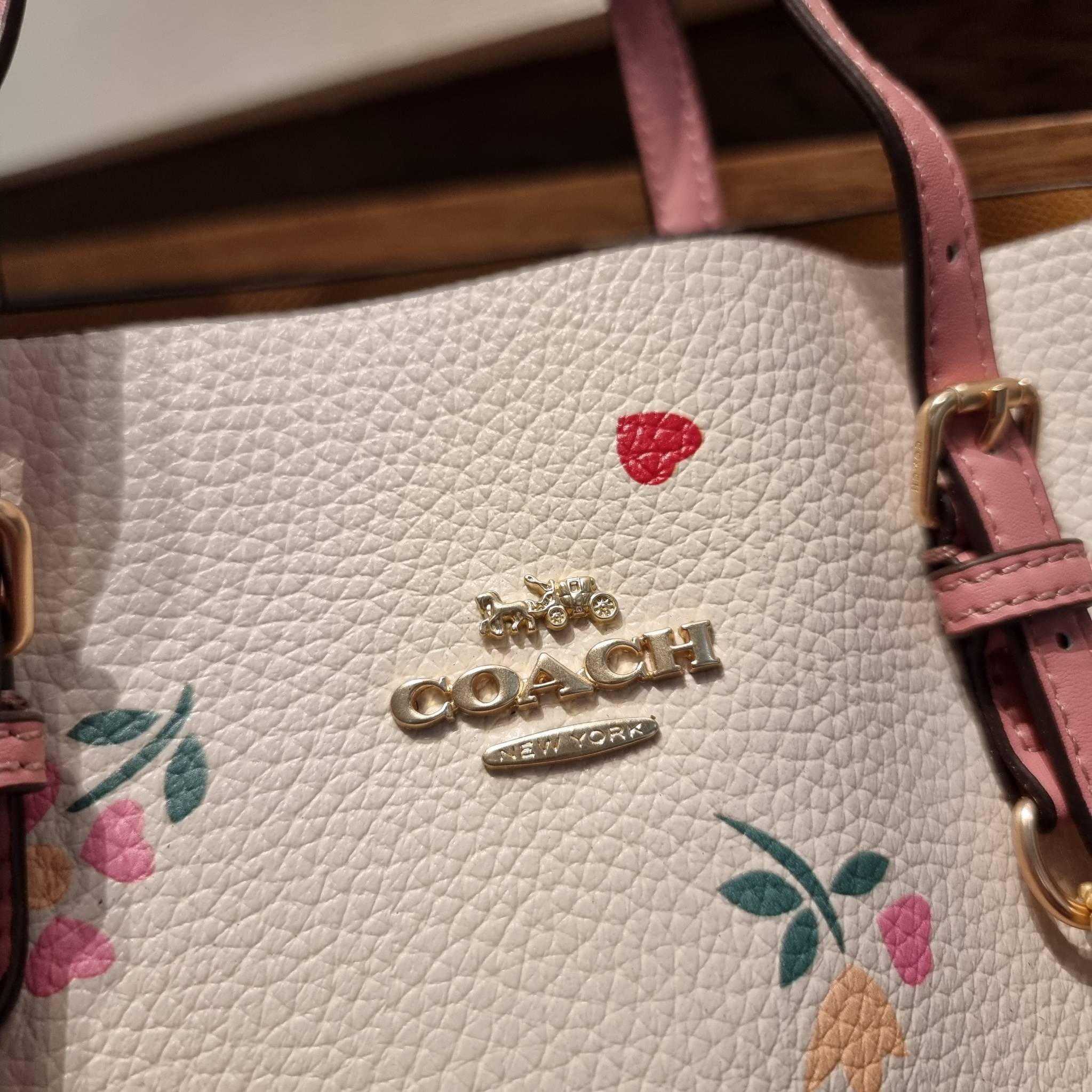 COACH C4084 MOLLIE TOTE 25 WITH HEART FLORAL ดีไซน์ใหม่ล่าสุด กระเป๋าโท้ทไซส์เล็กที่สาวๆต่างก็ต้องปักใจรัก รอบนี้น้องถูกเติมแต่งลวดลายดอกไม้ เพิ่มดีเทลความน่าใช้ไปอีก วัสดุหนัง pepble เรียบหรูดูดีม้าก!! ภายในโล่งกว้าง มีช่องซิปกลางใส่ของได้ ขนาดกำลังดีแบบ