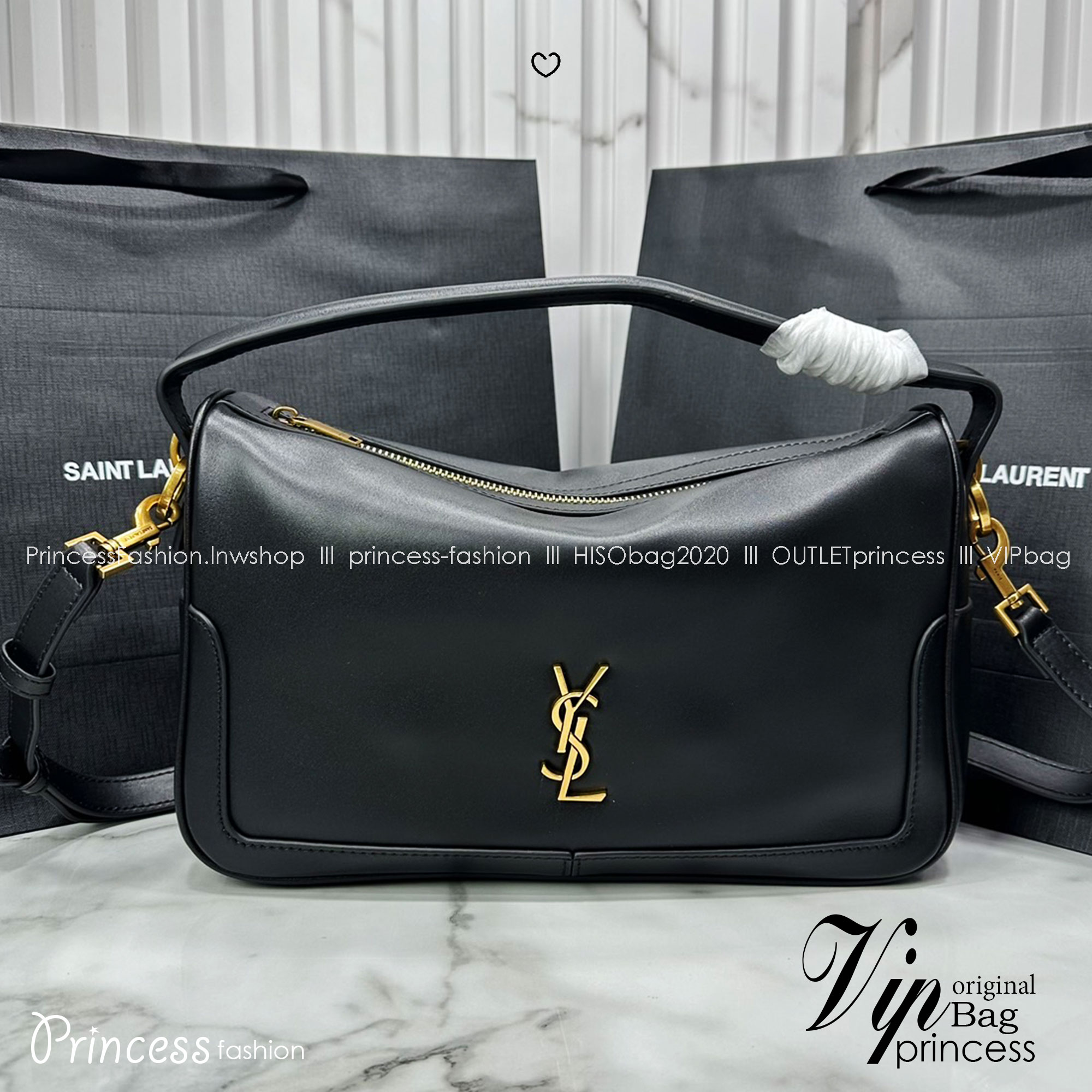 YSL Camera Supple Bag กระเป๋าสะพายทรงกล้องใบขนาดกลาง ถือจับถนัดมือ จุของได้เยอะ ดีไซส์เรียบหรูดูแพง 🧡เกรดออริ ใช้งานต่างประเทศได้
