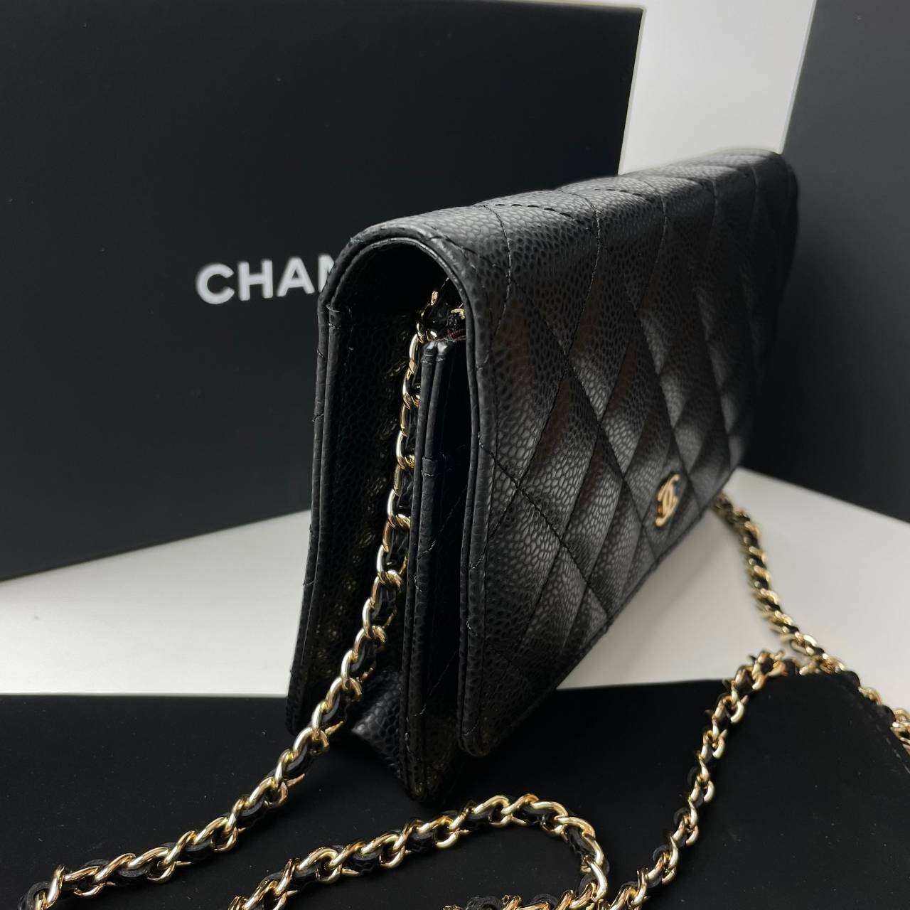 Chanel Wallet On Chain รุ่น Micro chip *หนังคาเวียร์* เกรดท็อปออริจินอล 1:1 สลับแท้ เกรดขายดีสุด งานสวยเป๊ะปัง ทรงสวยตรงปก ไม่ผิดหวัง ใช้งานต่างประเทศได้ ภาพถ่ายจากงานขายจริง