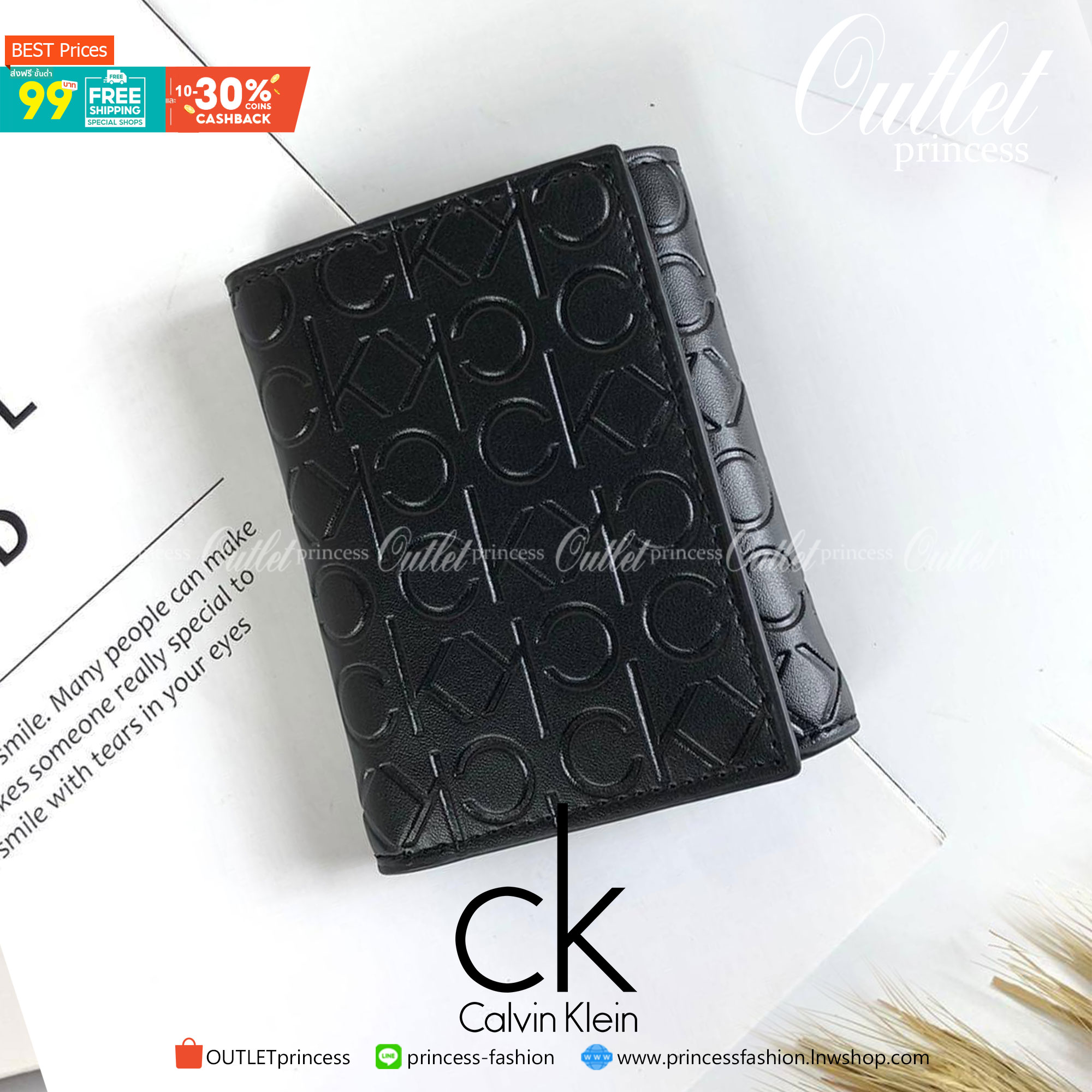 ของแท้ 💯% 】กระเป๋าสตางค์ Calvin Klein ภายในมีช่องใส่บัตร และมีช่องใส่ธนบัตร