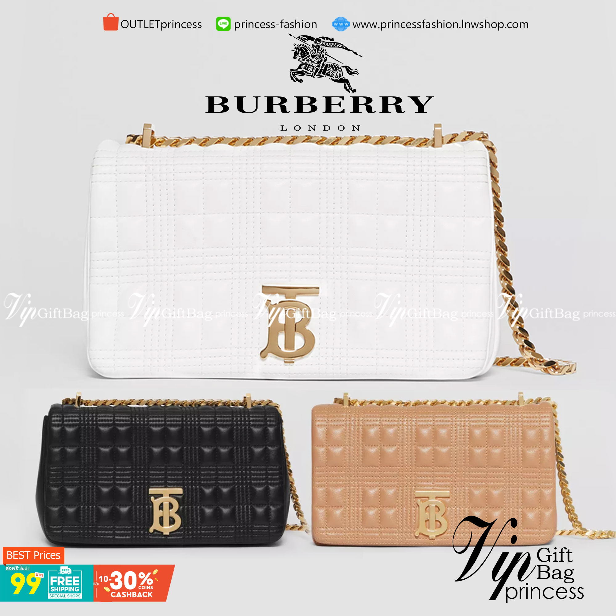 Burberry Quilted Lambskin Lola Bag BURBERRY FRAGRANCES QUITED LAMBSKIN BAG VIP GIFT WITH PURCHASE GWP พรีเมี่ยมกิ๊ฟ Limited จาก BURBERRY Perfume DutyFree หนังแท้ Lambskin หนังนิ่มสวยขึ้นรูปเงา ขนาดกำลังดู ใบฮอตอีกหนึ่งรุ่นที่กำลังมาแรง