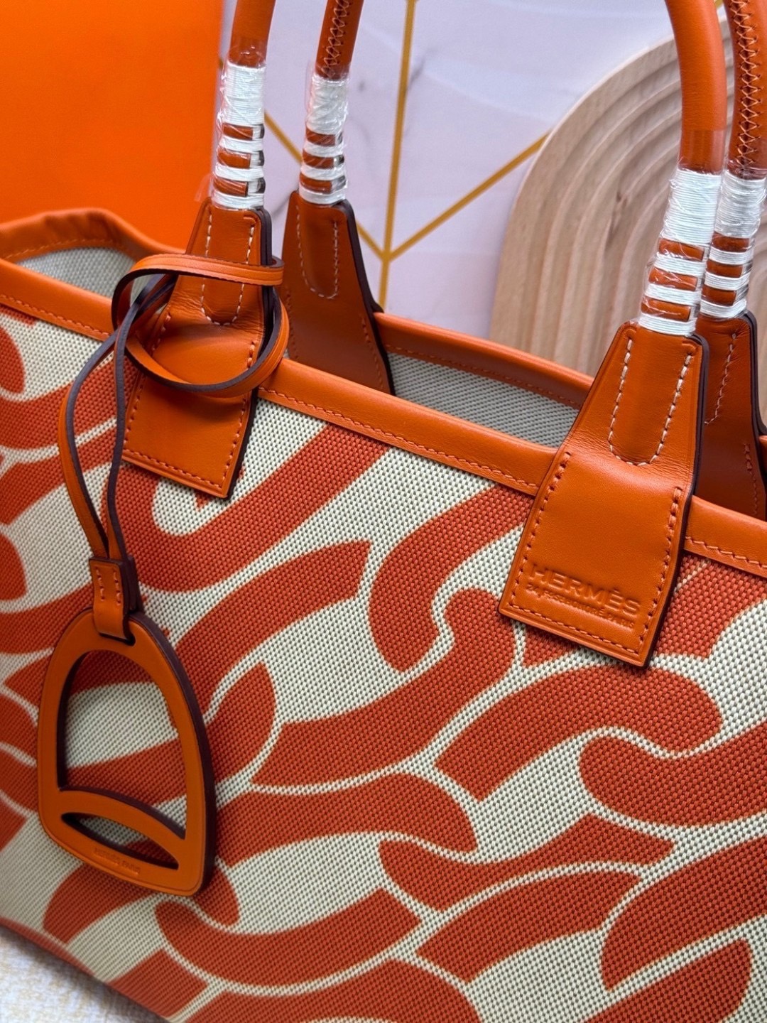 HERMES Steeple Tote Bag / H Steeple canvas tote bag 30cm กระเป๋าทรงโท้ทแคนวาสอย่างดี พิมพ์ลายคมชัด ลายใหม่สวยหรู เกรดออริ สลับแท้