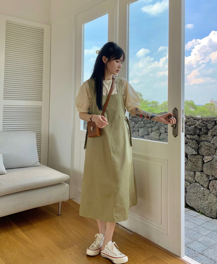 พร้อมส่ง 🍄🐠 Munin dress & Tops เดรสคอเหลี่ยมแขนกุดทรงเอี๊ยม (แยกชิ้น) (36667)