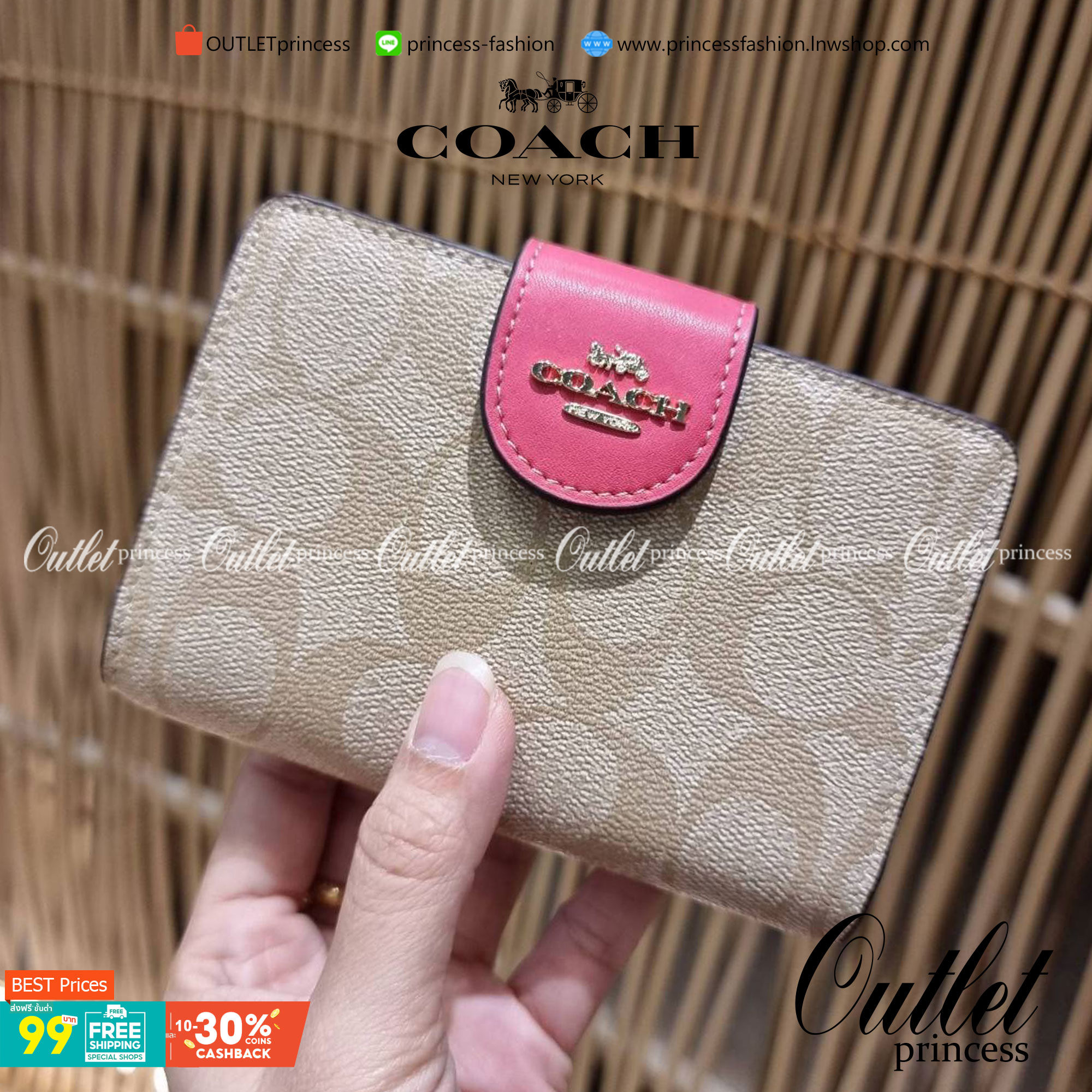 COACH C0082 MEDIUM CORNER ZIP WALLET IN SIGNATURE CANVAS ดีไซน์ใหม่ล่าสุด!! กระเป๋าสตางค์ใบกลาง 👛 ขนาดกำลังเหมาะมือ วัสดุหนังแคนวาสเคลือบลาย ดูแลรักษาง่าย มีช่องใส่บัตรและธนบัตรครบ และช่องซิปแยกไว้ใส่เหรียญ ครบเซ็ทแบบนี้เหมาะส่งต่อเป็นของขวัญที่สุ