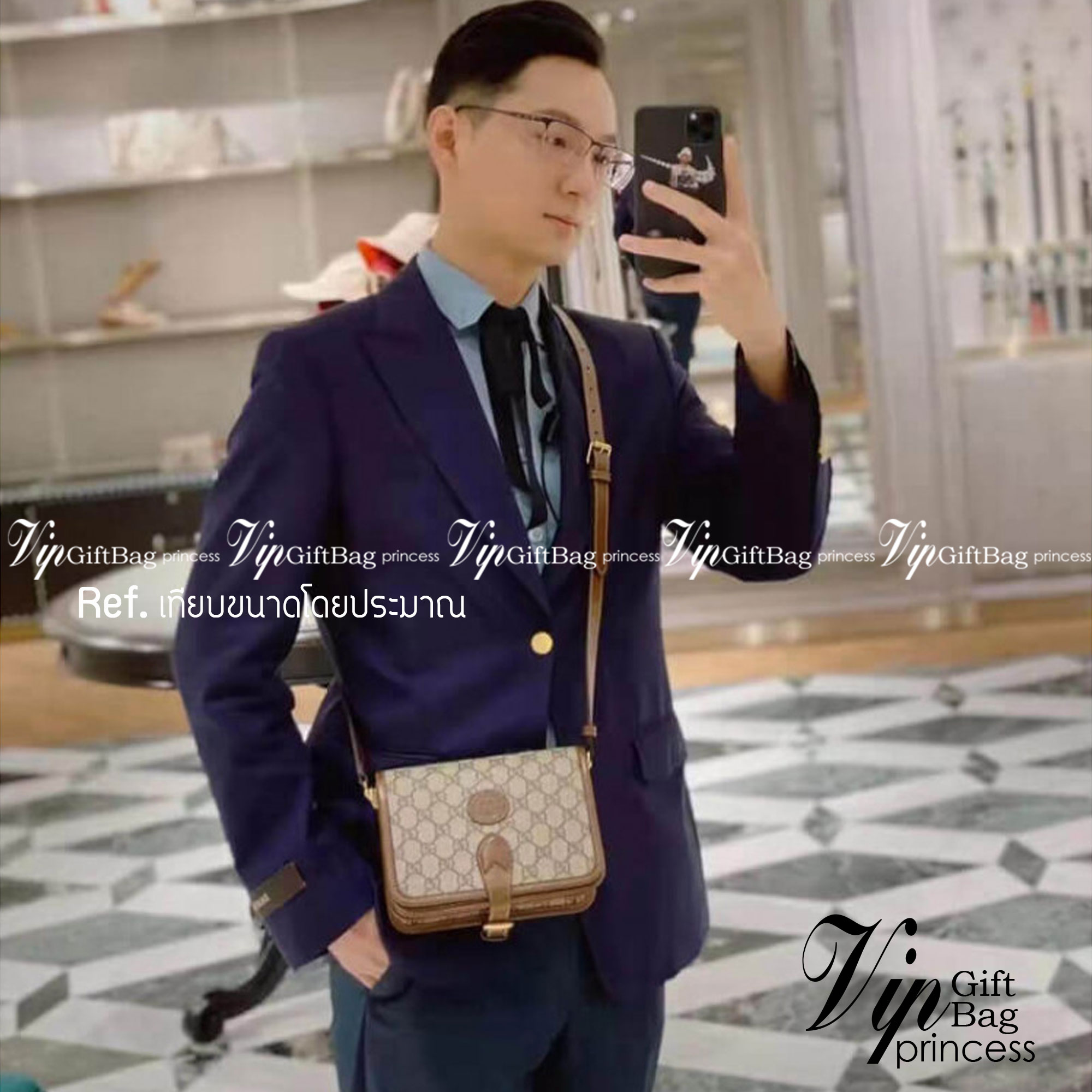 Gucci Mini shoulder bag with Interlocking G กระเป๋าสะพาย อีกหนึ่งในสัญลักษณ์ที่สำคัญของแบรนด์ วัสดุแคนวาสโมโนแกรมสวยงาม ภาพถ่ายจากงานขายจริง ใช้งานต่างประเทศได้