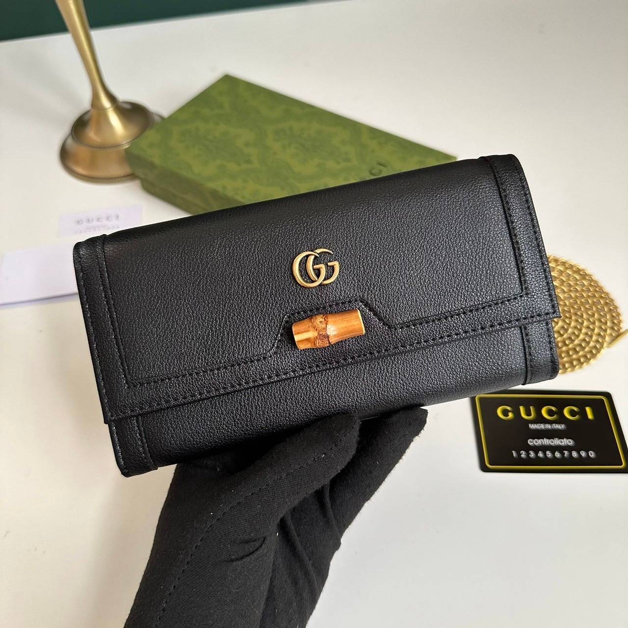 Gucci Diana chain wallet with bamboo / Gucci wallet Double G เกรดออริจินอล กระเป๋าสตางค์กุชชี่พร้อมสายโซ่ ภาพถ่ายจากงานขายจริง ใช้งานต่างประเทศได้