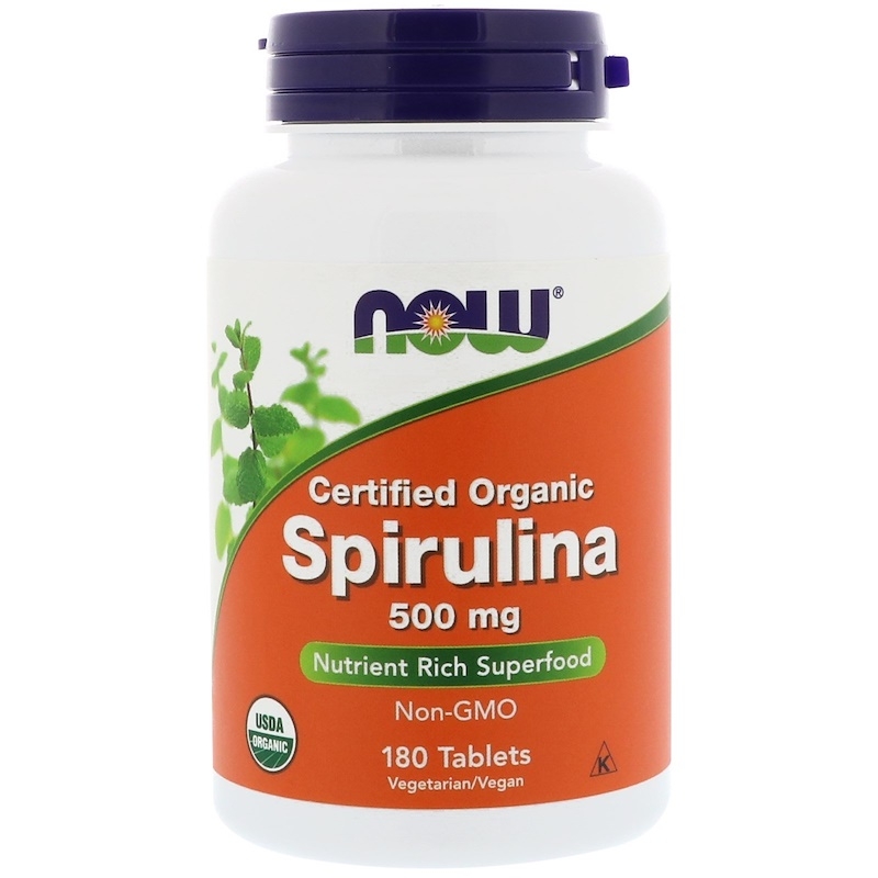 (Pre-order) Now Foods Certified Organic Spirulina 500 mg 200 Tablets