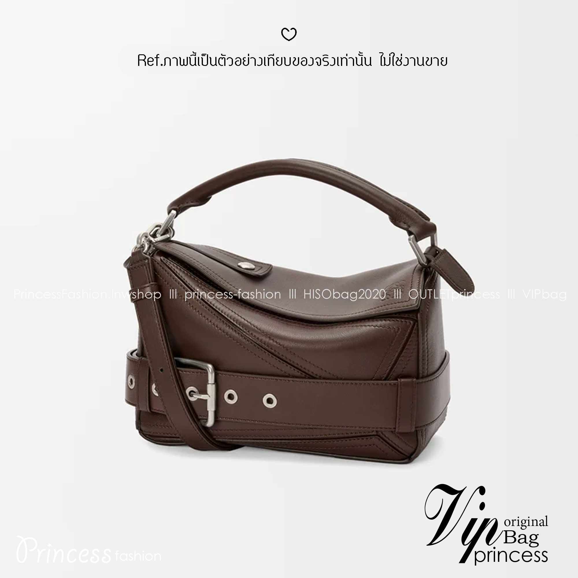 ORI หนังแท้ | Loewe Small Puzzle Biker bag in shiny Leather 24cm กระเป๋าสะพายทรงกล่องพัซเซิล รุ่นใหม่ล่าสุด คล้ายเข็มขัดด้านหน้าสวยเท่โดดเด่นสไตส์ไบเกอร์ ด้วยเส้นสายเรขาคณิตอันโดดเด่นและรูปทรงลูกบาศก์