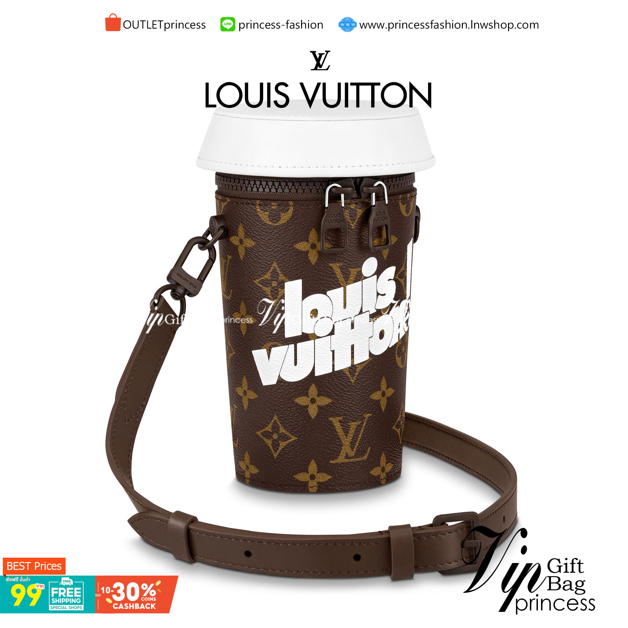 LOUIS VUITTON COFFEE CUP limited งานหนังแท้สวยมาก ใส่โทรศัพท์ได้ มีพื้นที่ว่างให้ใส่กระเป๋าตังค์ยาวได้อีกด้วย น่ารัก เก๋ๆ คูลๆ เลยค่าา
