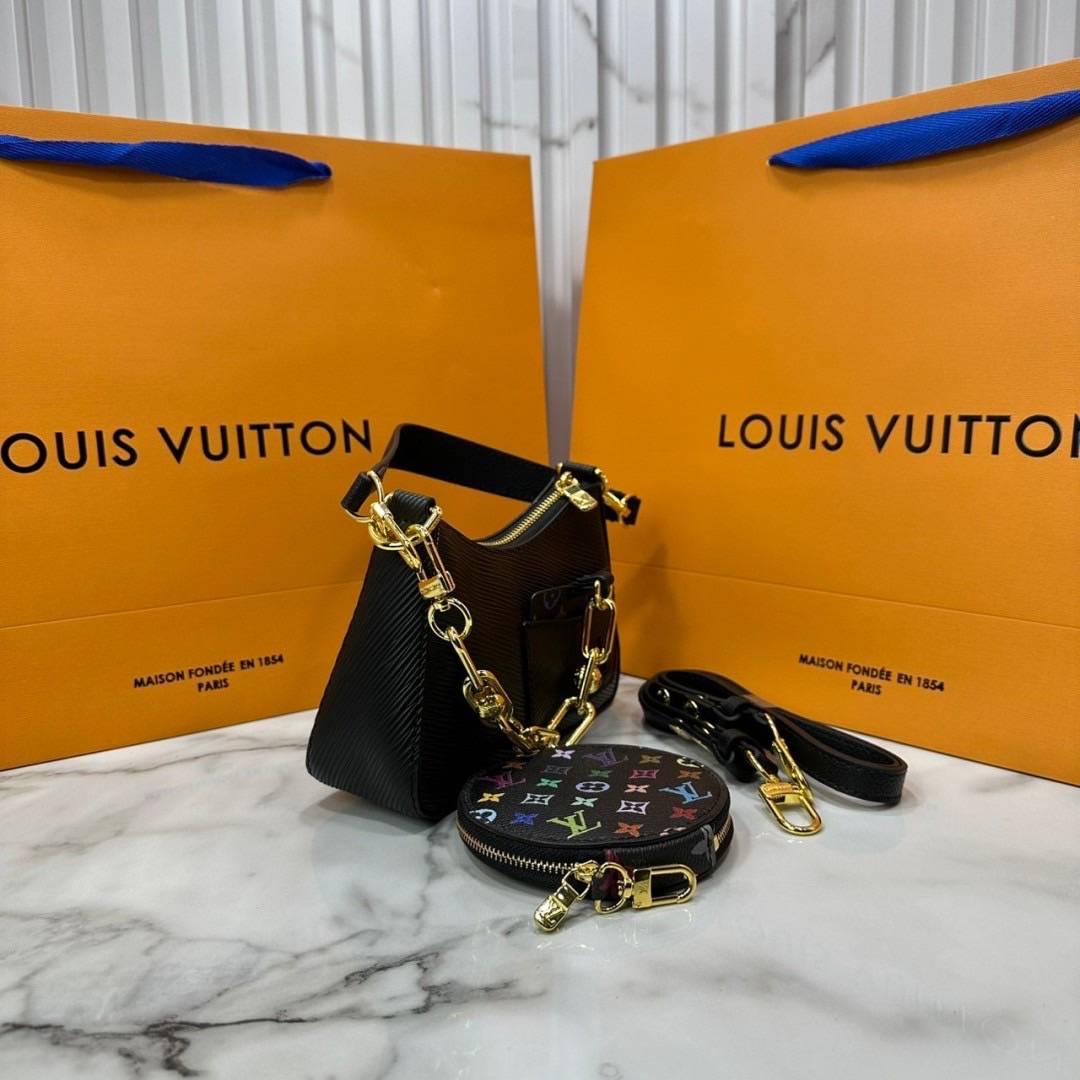 ORI หนังแท้ | LV x TM Marellini bag กระเป๋าสะพายหนัง Epi ตกแต่งดีเทล Monogram Multicolor โดดเด่นด้วยดีไซน์ที่ผสานความสง่างามและความทันสมัย เรียบหรู ถือออกงานได้สบายๆ