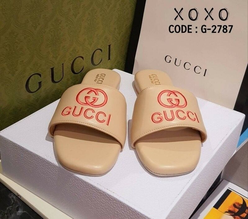 Gucci แตะสวม พื้นฟองน้ำนุ่มมาก สายคาดด้านบนรองซับกำมะหยี พร้อมโลโก้แบรนด์งานปัก ใส่สบาย น้ำหนักเบา แมส์ชุดง่าย