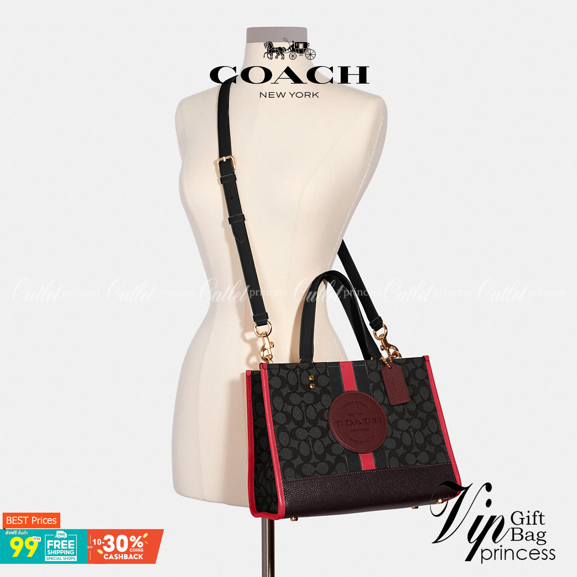 ใบใหญ่ COACH 4113 DEMPSEY CARRYALL IN SIGNATURE JACQUARD WITH STRIPE AND COACH PATCH ใบใหญ่ จุใจ คอลเลคชั่นใหม่ สีที่สาวๆรอคอย สวยคม ละมุนและมีความหรูในตัว กับกระเป๋าทรงโท้ท ไซส์ใหญ่ที่สามารถจุของได้แบบไม่ต้องกังวล ฟังก์ชั่นการใช้งานสะดวกที่สุด มีทั้งสายค