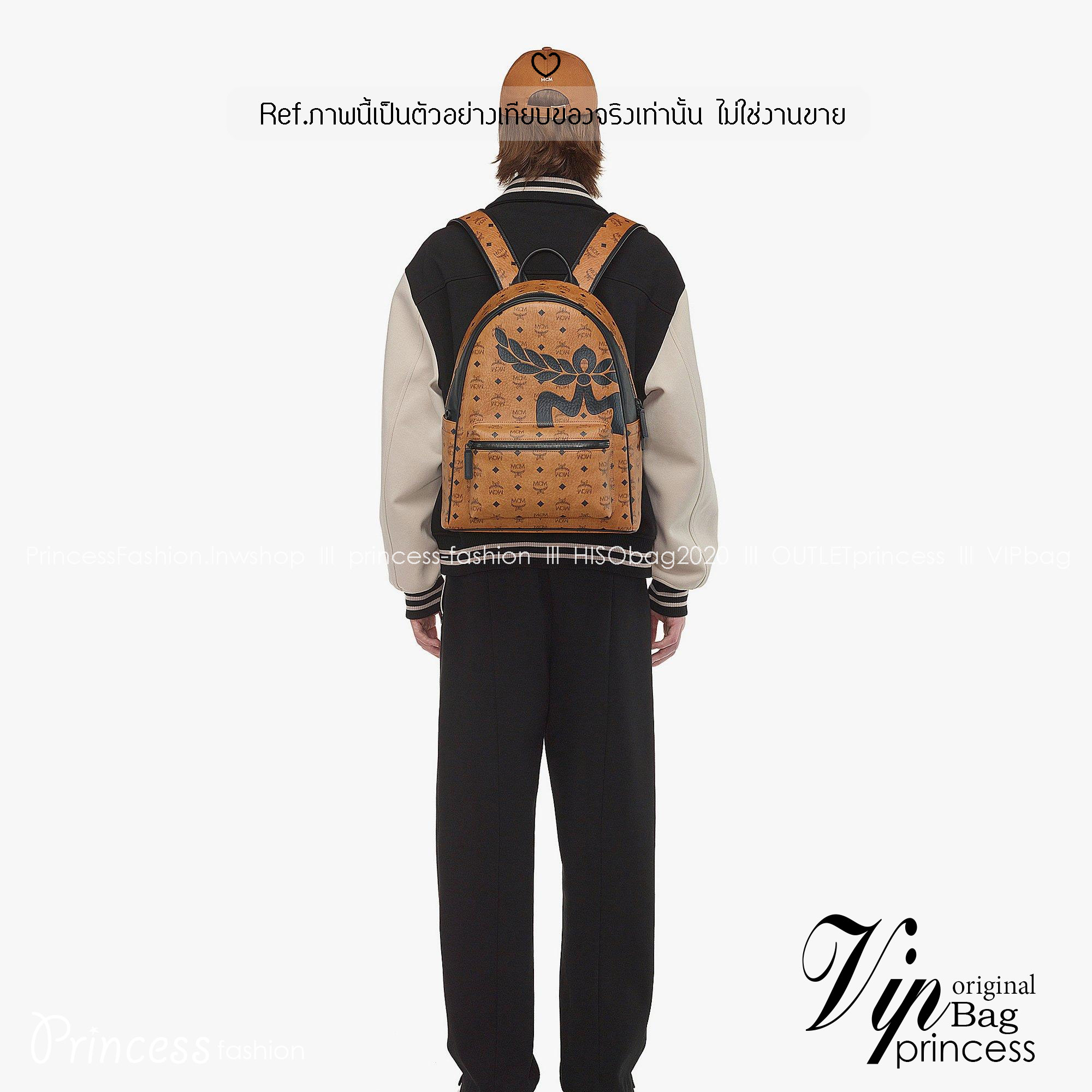 ORI | M.C.M Small Stark Mega Laurel Visetos Backpack กระเป๋าเป้คอลใหม่ไซส์เล็ก ดีไซน์โลโก้ด้านหน้าสวยหรูโดดเด่น Best seller Unisex ของงานเป้จริงๆ ใช้ได้ทั้งหนุ่มๆและสาวๆ