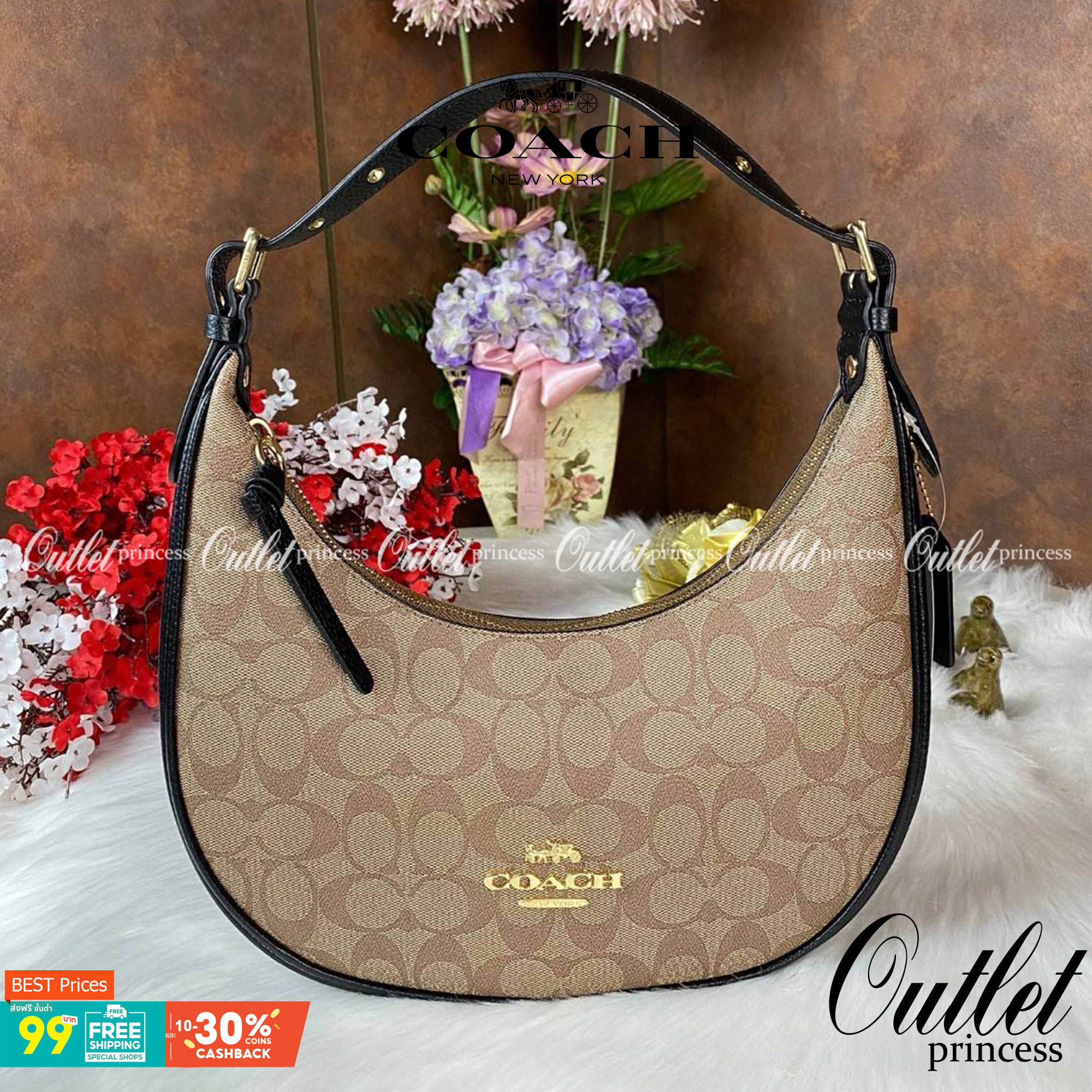 Coach Bailey Hobo With Whipstich Shoulder Bag (coachc1322) กระเป๋าcoach ทรงโค้งใช้แบบหิ้วหรือคล้องไหล่ก็ดูดี ใช้วัสดุหนังแท้ชั้นดี หนังสวยมากๆค่ะ ด้านหน้าใช้อะไหล่แบรนด์ตัวใหญ่ หรู ดูสะดุดตามีเดียว จุดเด่นตรงสายคือร้อยหนังเป็นสีเข้ากับตัวกระเป๋าได้สวยงาม 