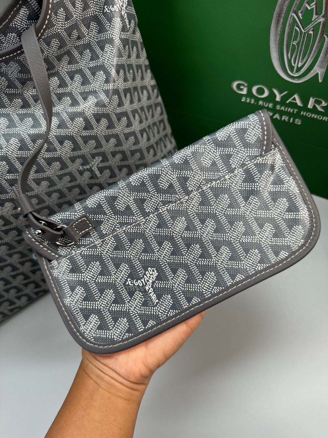 GOYARD Boheme Hobo Heart Shape Bag / GOYARD Tote Bag กระเป๋าทรงโท้ทใบใหญ่ หนังแท้สวยเป๊ะ เกรดท็อปออริ สลับแท้ 1:1 เกรดดีสุด ใช้ต่างประเทศได้ ผ่านทุก ตม.