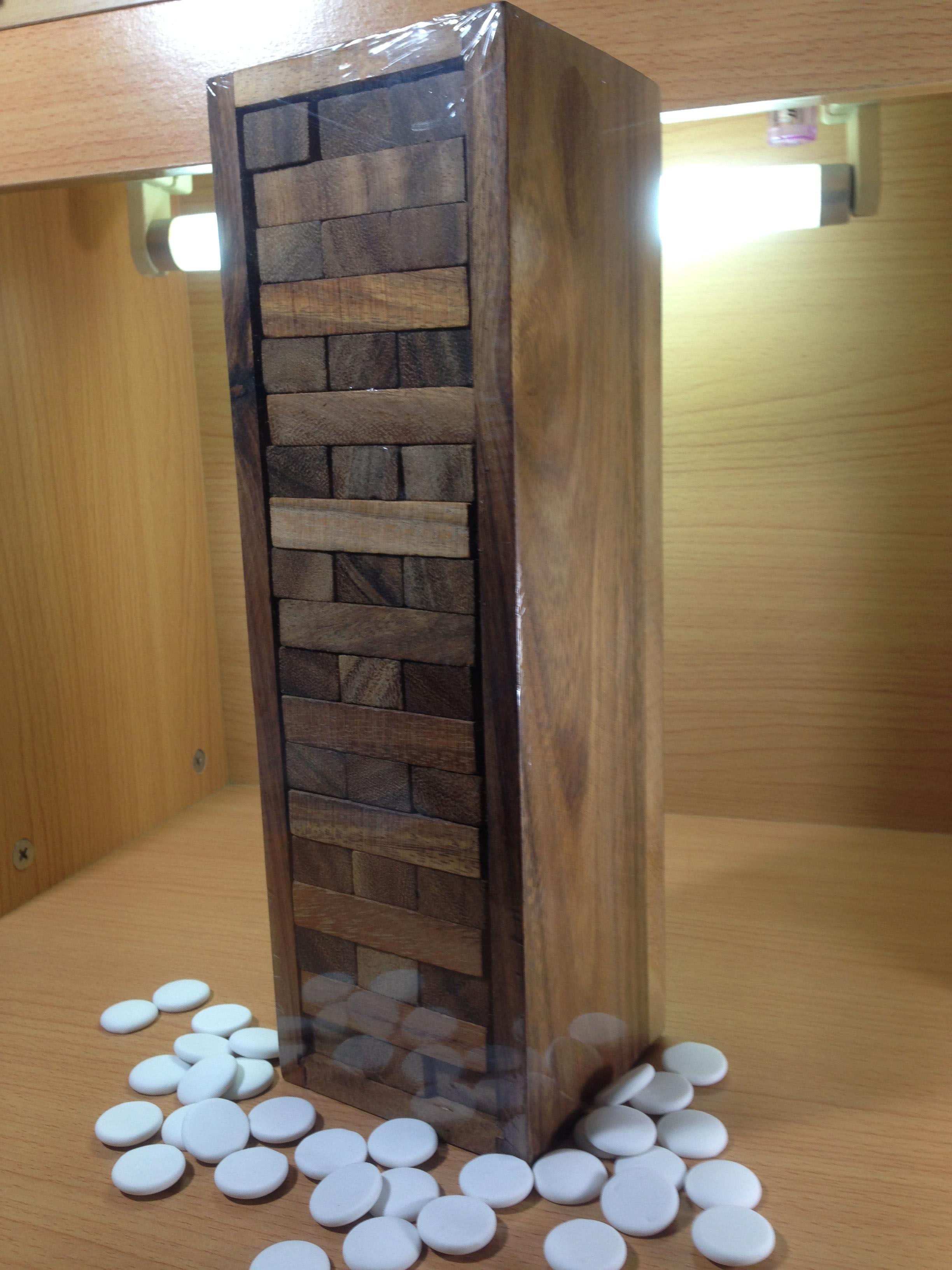 Jenga เกมตึกถล่มแบบไม้ไซส์ใหญ่พิเศษ(Size XL) (กว้าง9.5x ยาว 10.7 xสูง33 cm.)คอนโดไม้ เกมดึงไม้