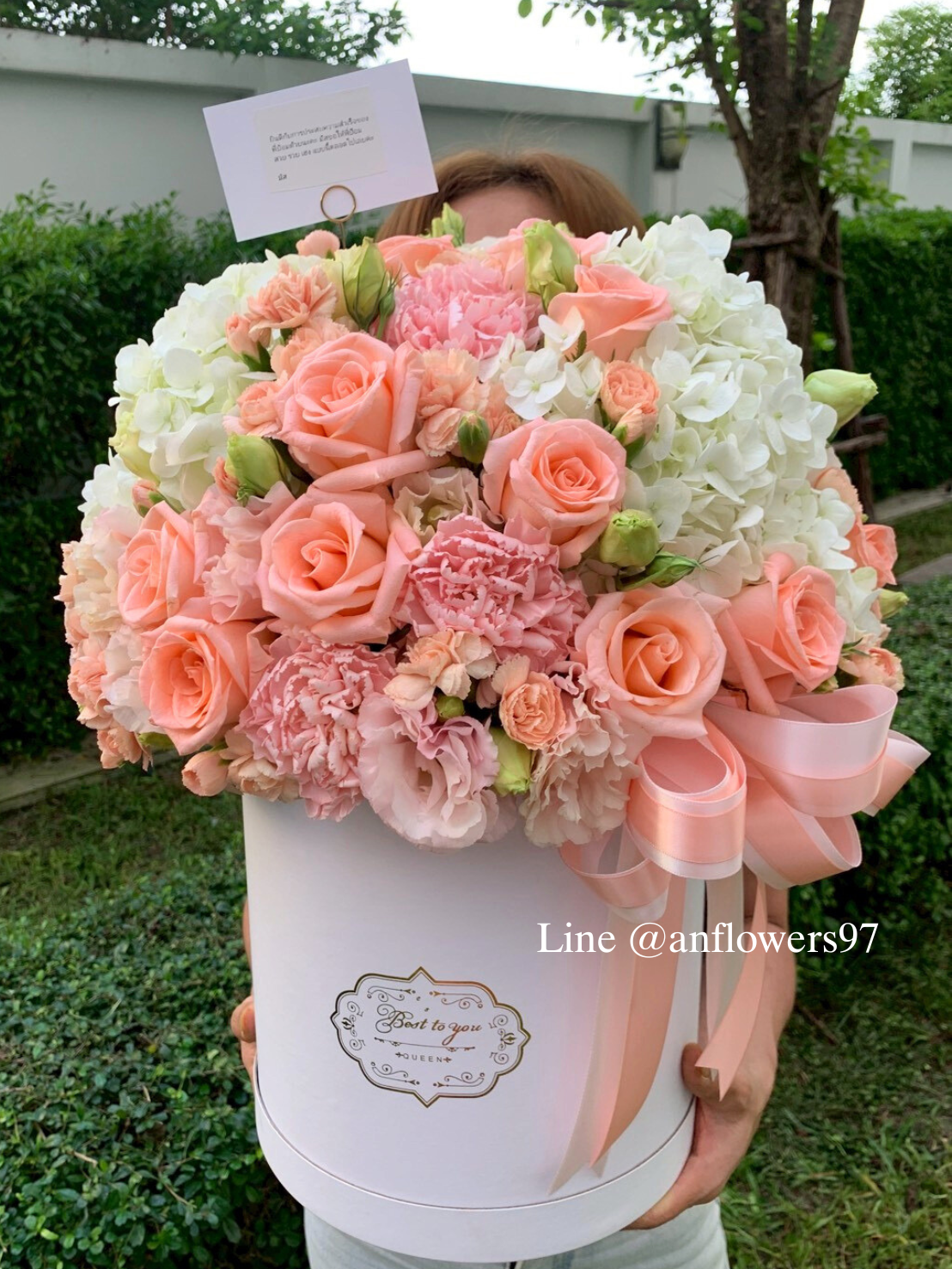 Flowers box ดอกไม้โทนสีพีช