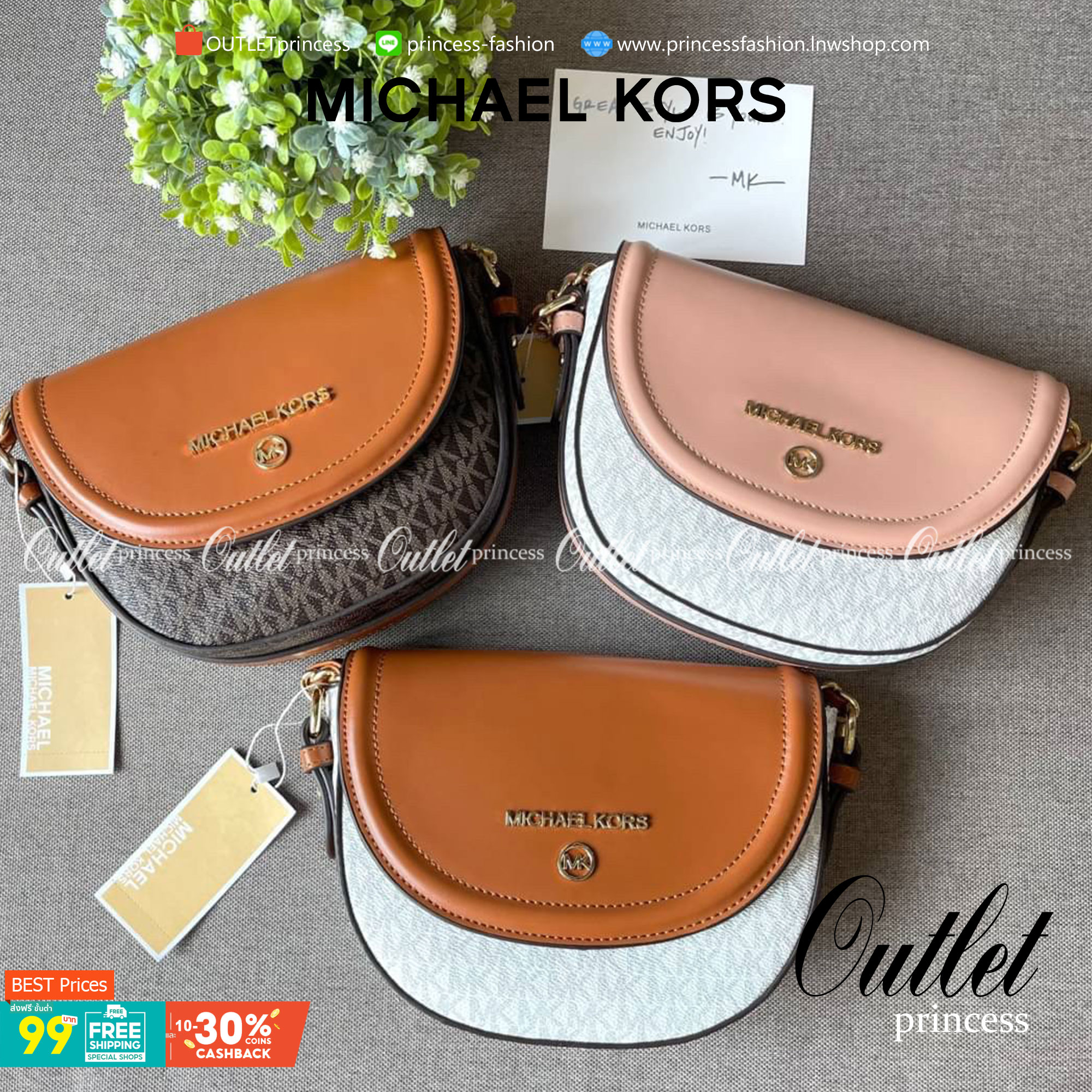 MICHEAL KORS กระเป๋าแบรนด์ดังจาก michael kors กระเป๋าทรงยูสุดชิค งานดี หนังสวยมากก เปิดปิดด้วยกระดุมแม่เหล็ก สายสะพายปรับระดับได้ มาพร้อมกล่อง+การ์ด เลอค่ามากแม่!