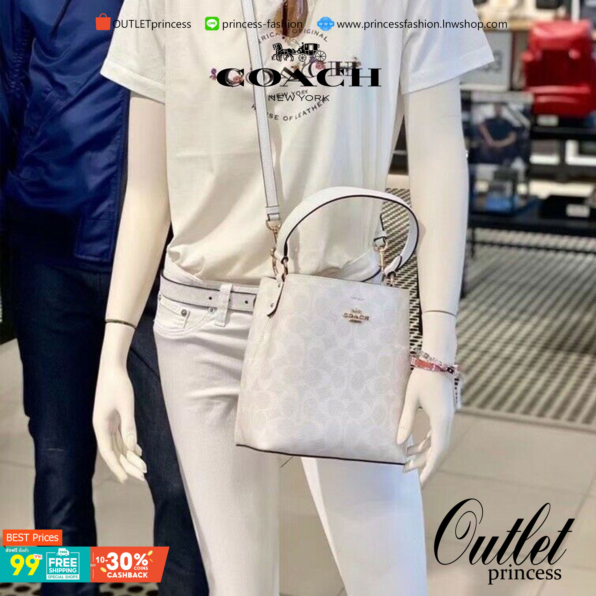 COACH 2312 SMALL TOWN BUCKET BAG IN SIGNATURE CANVAS รุ่นยอดนิยมใบเล็กมาครบสีแล้วจ้า กระเป๋าทรงบัคเก็ต สีผู้ดี๊ผู้ดี ตัวกระเป๋าดีไซน์คลาสสิคลายซี ดูโดดเด่น วัสดุหนังแคนวาสเคลือบลาย สวยคมทุกมุมจริงๆ!! เปิด-ปิดด้วยกระดุมแม่เหล็กทั้ง 2 ฝั่ง ภายในเป็นช่องโล่ง