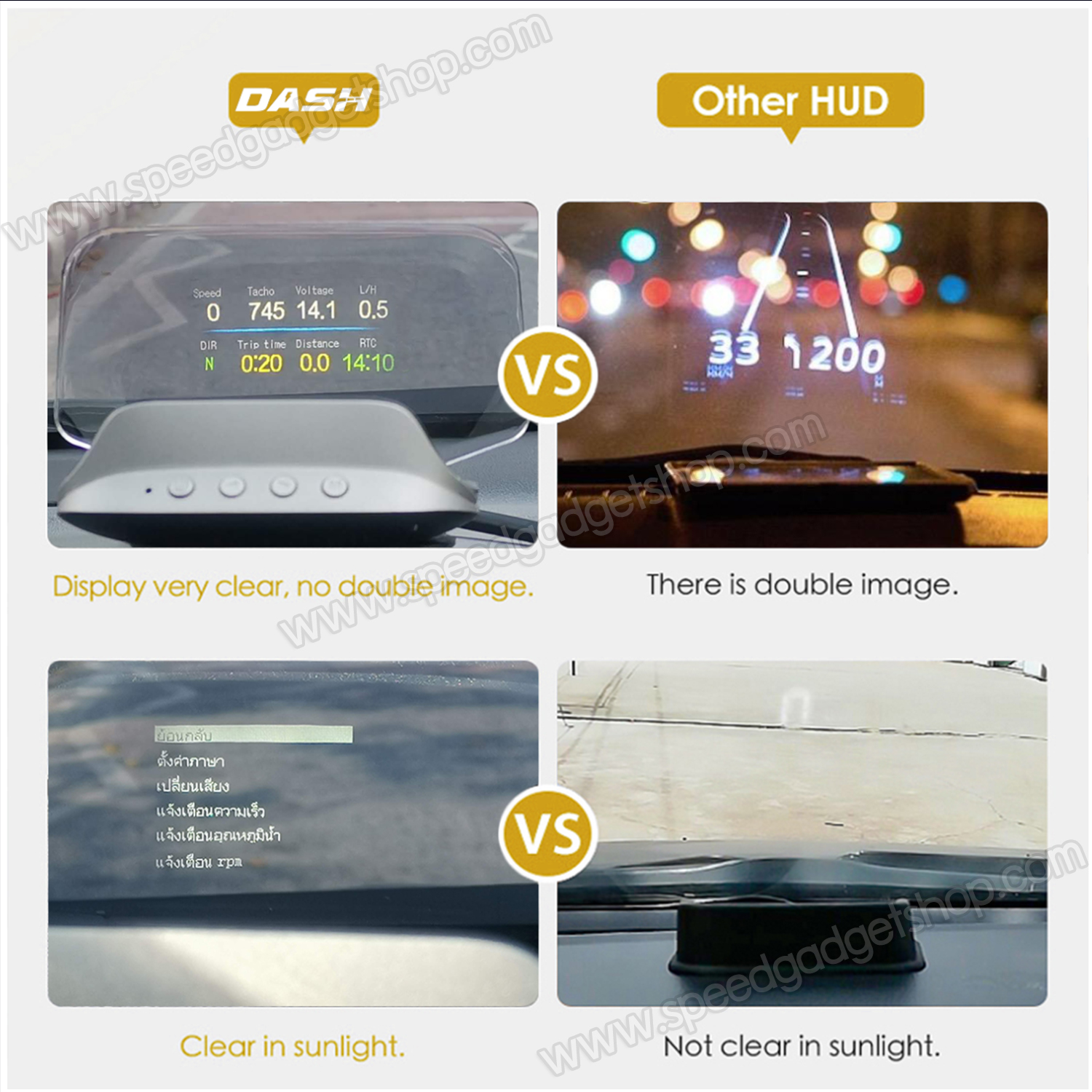 เกจวัด OBD2 + GPS + Navigator DASH HUD Navigation เนวิเกเตอร์ เมนูภาษาไทย นำทางได้ วัดความเร็ว วัดแบต วัดระยะทาง ใช้ได้ทั้งรถที่มีช่อง OBD2 และไม่มี OBD2