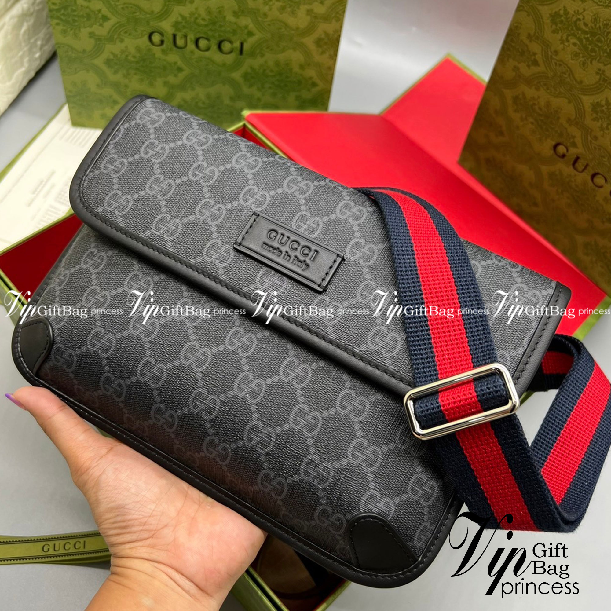 GUCCI Neo Vintage GG Supreme belt bag Black / Gucci Belt bag เกรดใช้งานสลับของแท้ เกรดออริจินอล ใช้ได้ทั้งชายหญิง งาน unisex ผลัดกันใช้ ^-^ ก็ได้ งานสวยตามรูป สินค้าขายดี ภาพสินค้าถ่ายจากงานขายจริง ใช้งานต่างประเทศได้