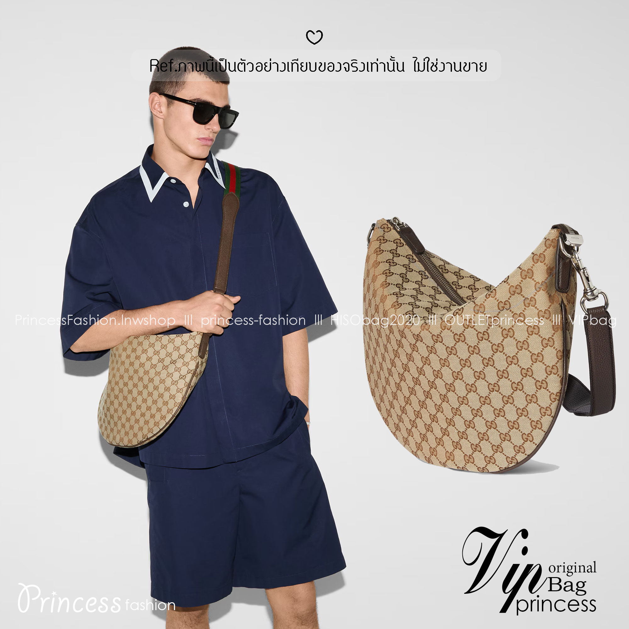 Gucci B medium shoulder bag รุ่นใหม่แบรนด์หรู กระเป๋าสะพายทรงโฮโบ ขนาดใหญ่ จุของได้เยอะ ใหม่ล่าสุดก่อนใคร รูปทรงสวยคลาสสิค พิมพ์ลาย GG คมชัด ภายในเป็นช่องโล่ง เป็นไอเท็มสวยรับทรัพย์ก่อนปีใหม่ได้เลย