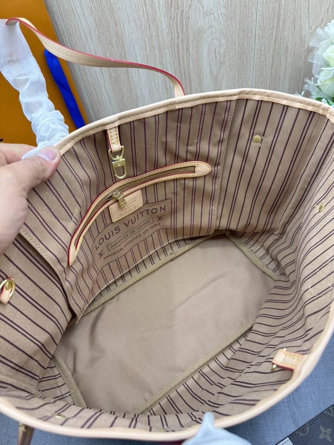 ORI หนังแท้ | LV Neverfull MM Mon Monogram / LV Tote Bag กระเป๋าสะพายทรงโท้ทใบใหญ่